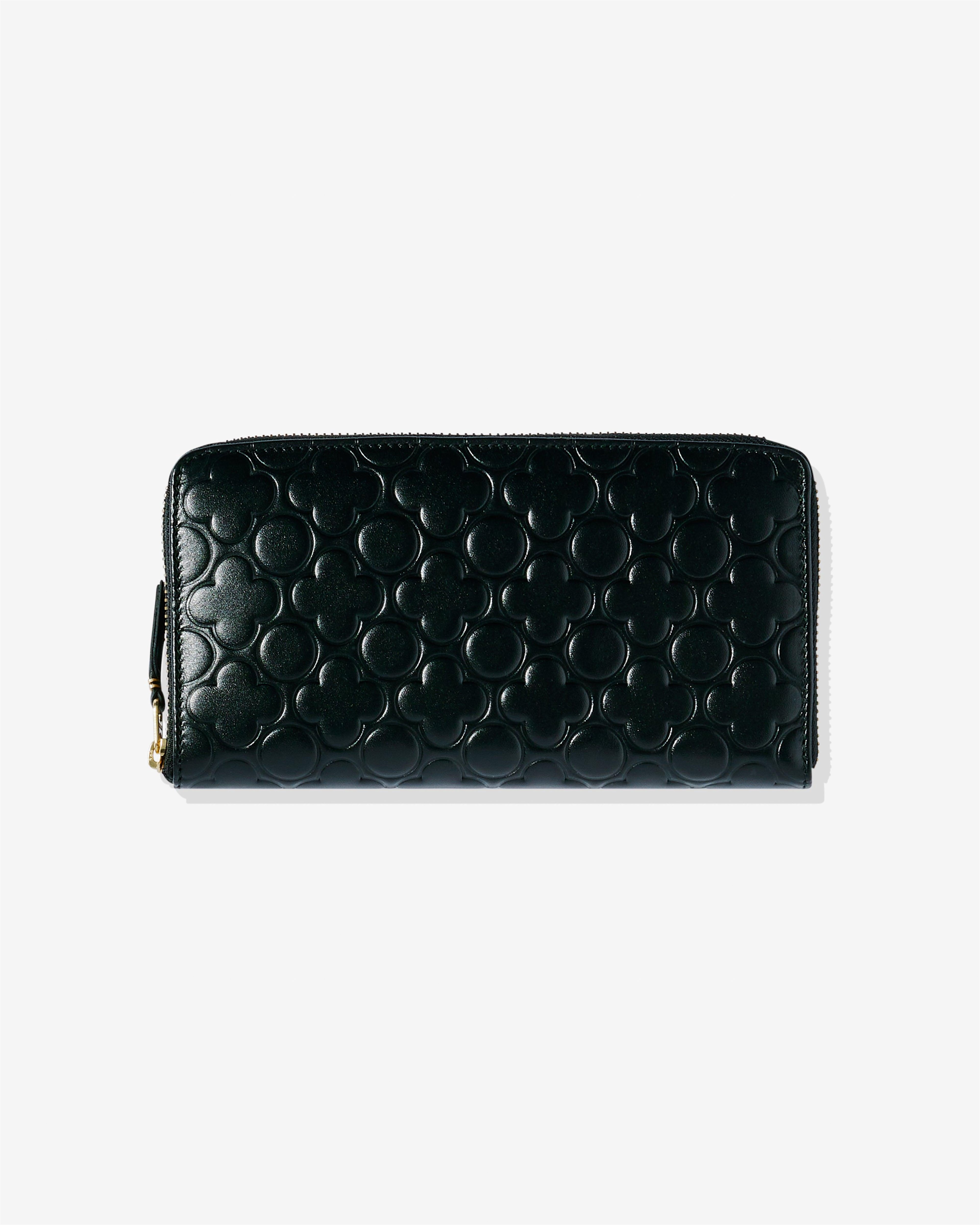 CDG Wallet - Classic Embossed B Zip Around Wallet - (Black SA011EB) by COMME DES GARCONS