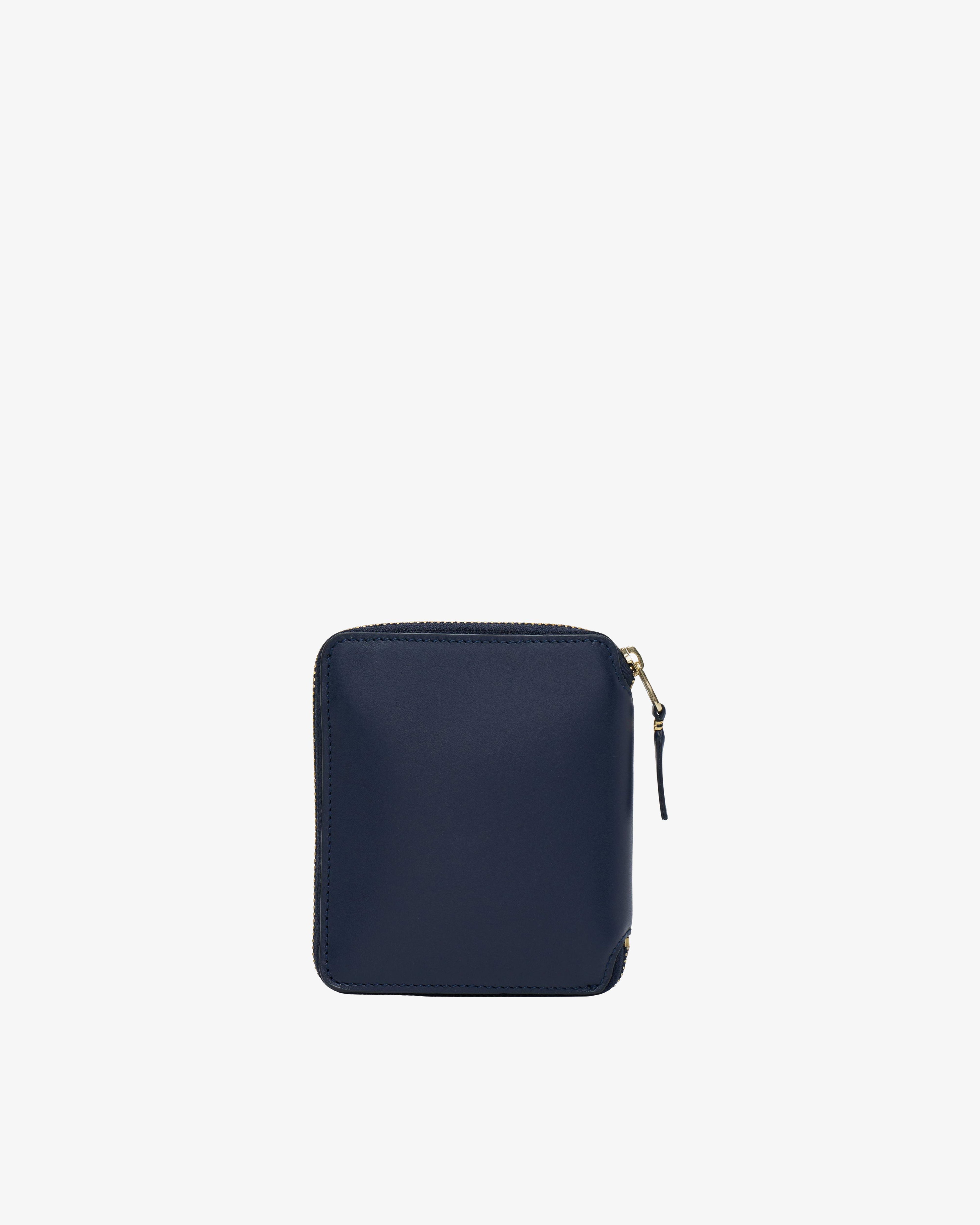 CDG Wallet - Classic Leather Full Zip Around Wallet - (Navy SA2100) by COMME DES GARCONS