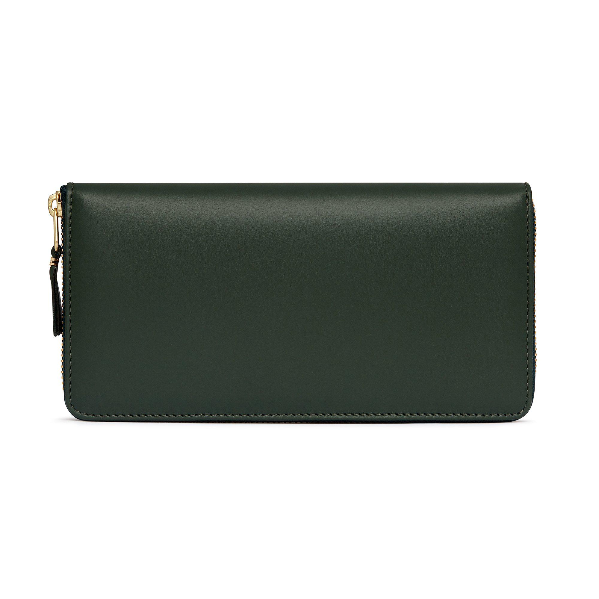 CDG Wallet - Classic Leather Zip Around Wallet - (Bottle Green SA0110) by COMME DES GARCONS