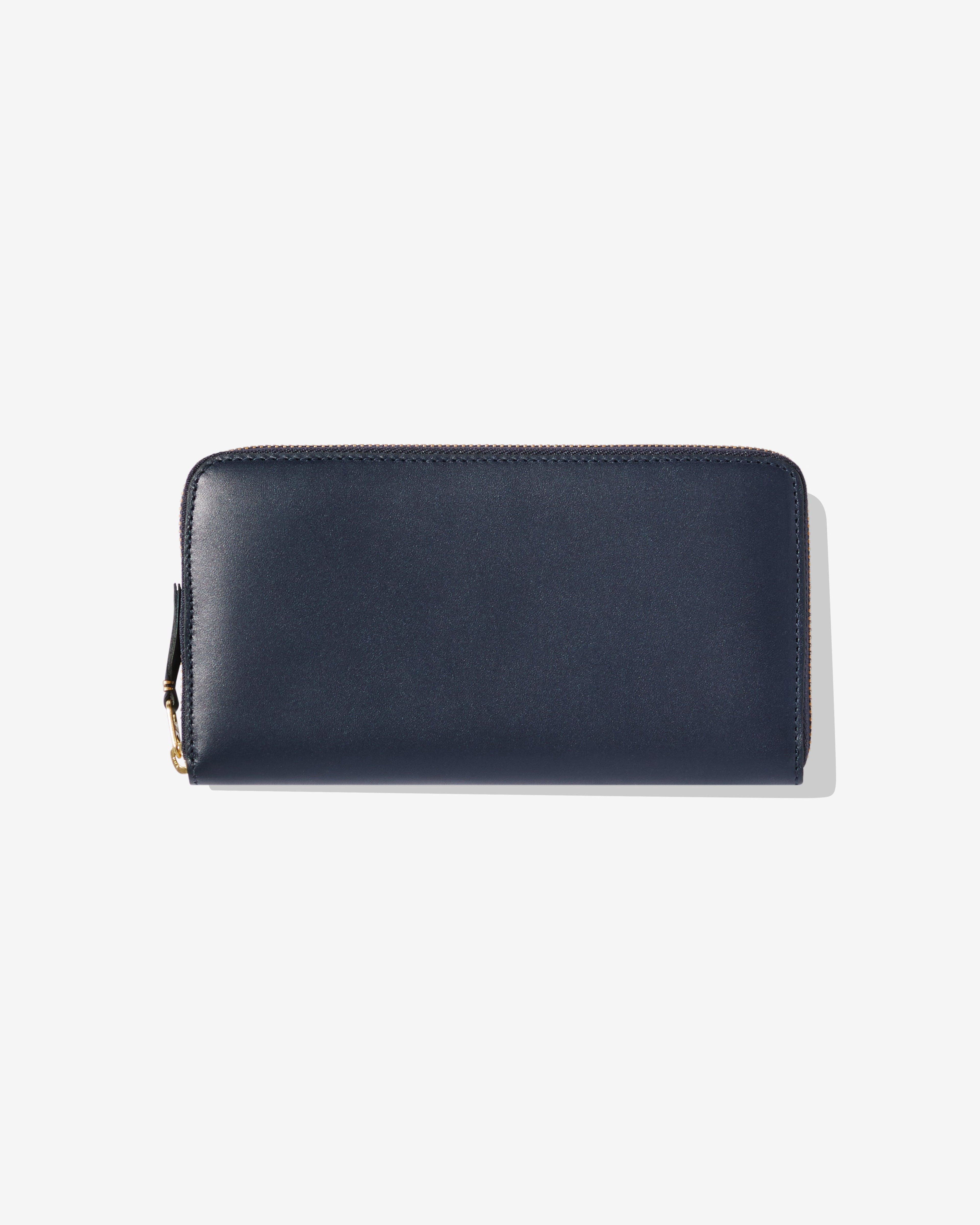 CDG Wallet - Classic Leather Zip Around Wallet - (Navy SA0111) by COMME DES GARCONS CDG Wallet - Classic Leather Zip Around Wallet - (Navy SA0111) by COMME DES GARCONS