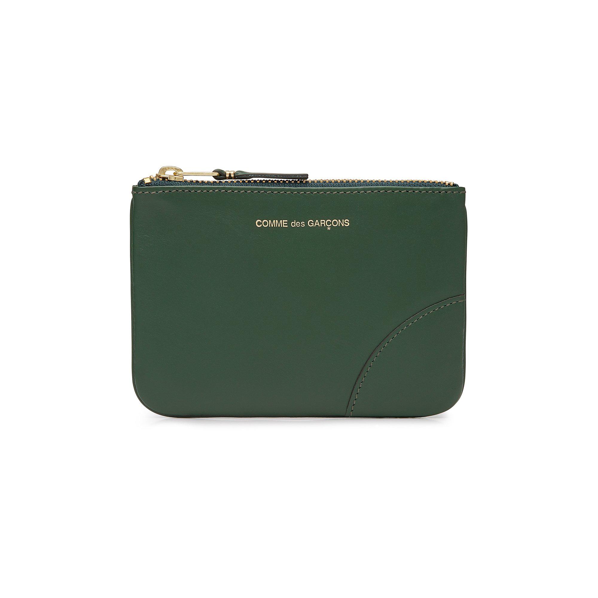 CDG Wallet - Classic Leather Zip Pouch - (Bottle Green SA8100) by COMME DES GARCONS