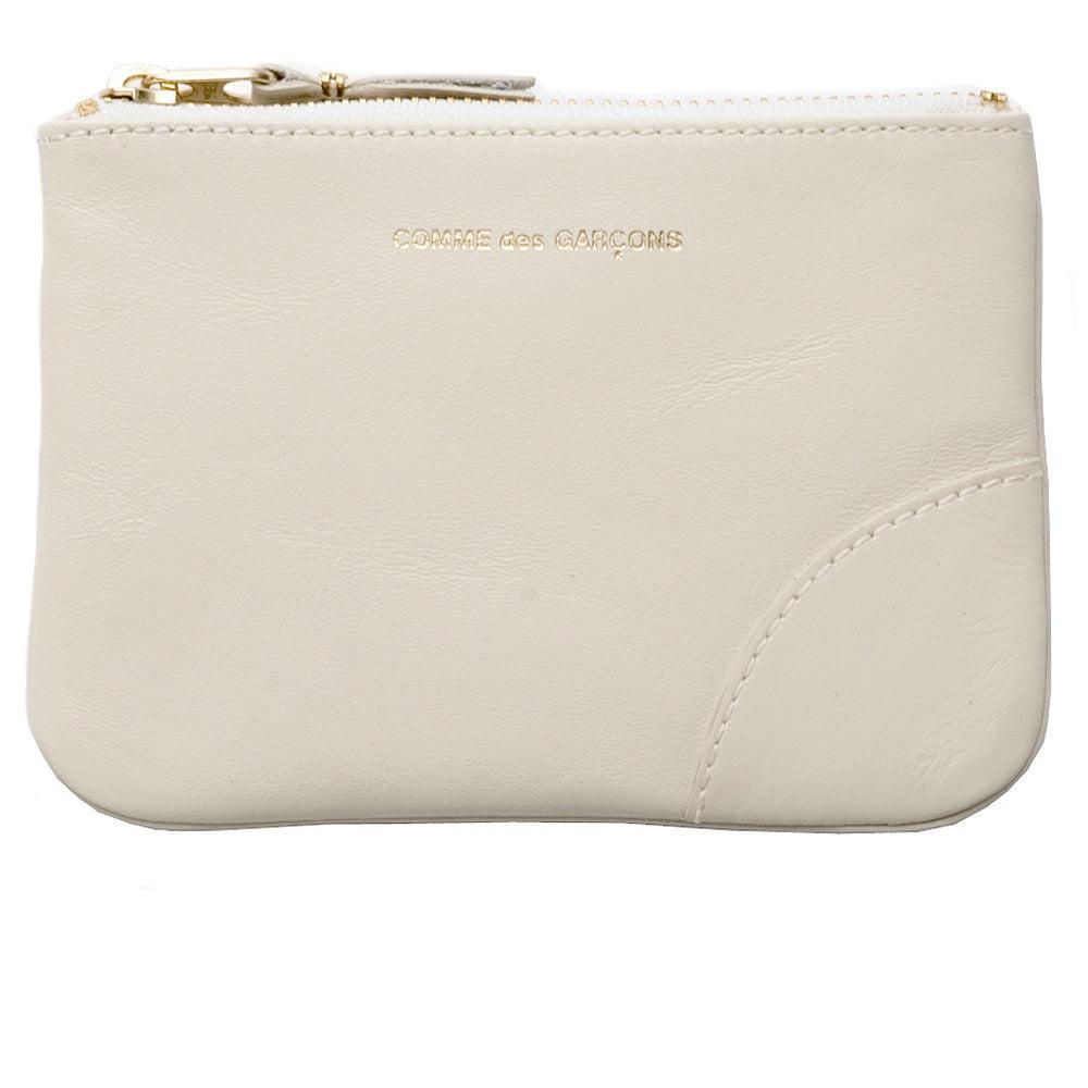 CDG Wallet - Classic Leather Zip Pouch - (Off White SA8100) by COMME DES GARCONS
