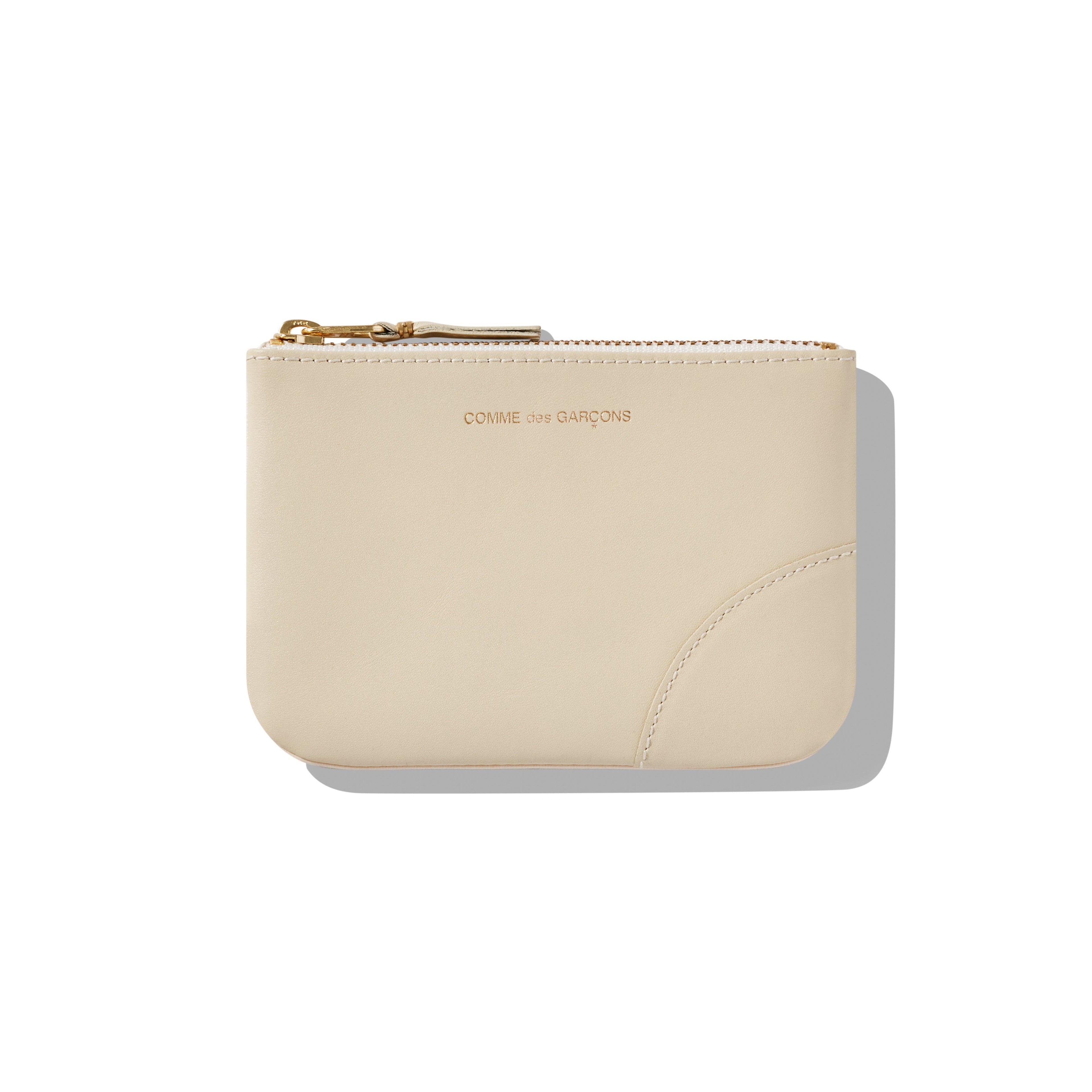 CDG Wallet - Classic Leather Zip Pouch - (Off White SA8100) by COMME DES GARCONS