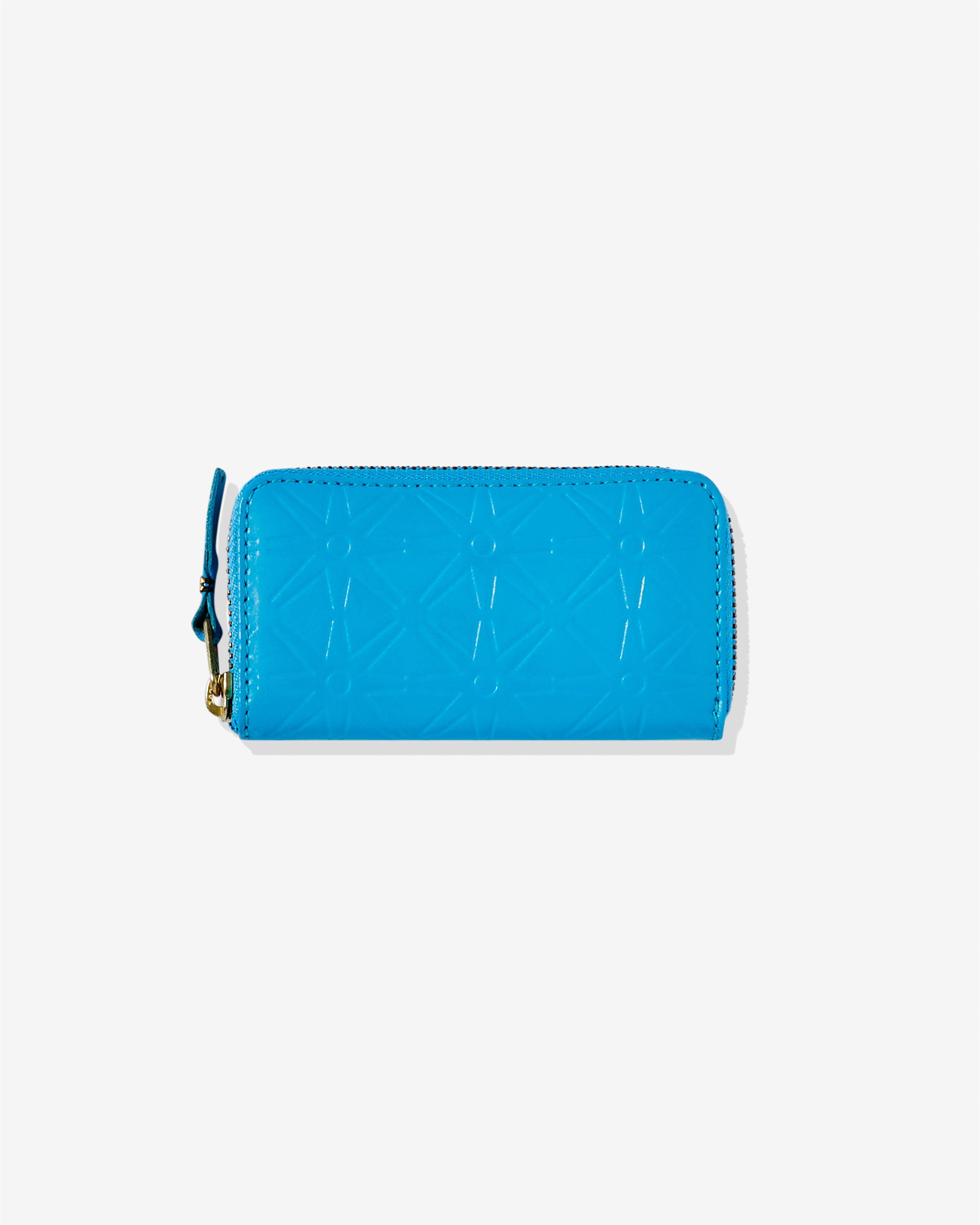 CDG Wallet - Colour Embossed A Zip Around Wallet - (Blue SA410X) by COMME DES GARCONS
