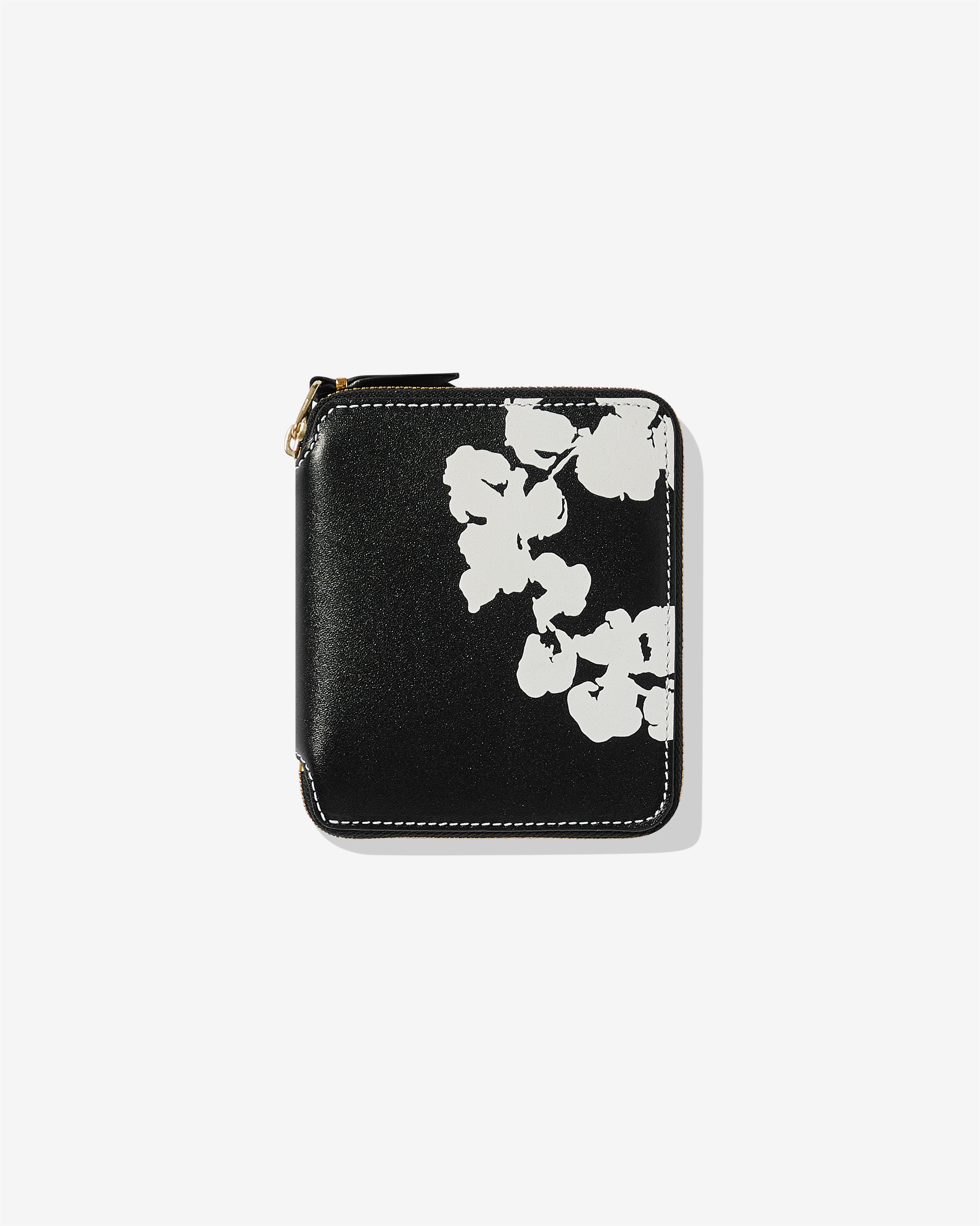 CDG Wallet - Denim Tears Wreath Full Zip Around Wallet - (Black) SA2100 by COMME DES GARCONS