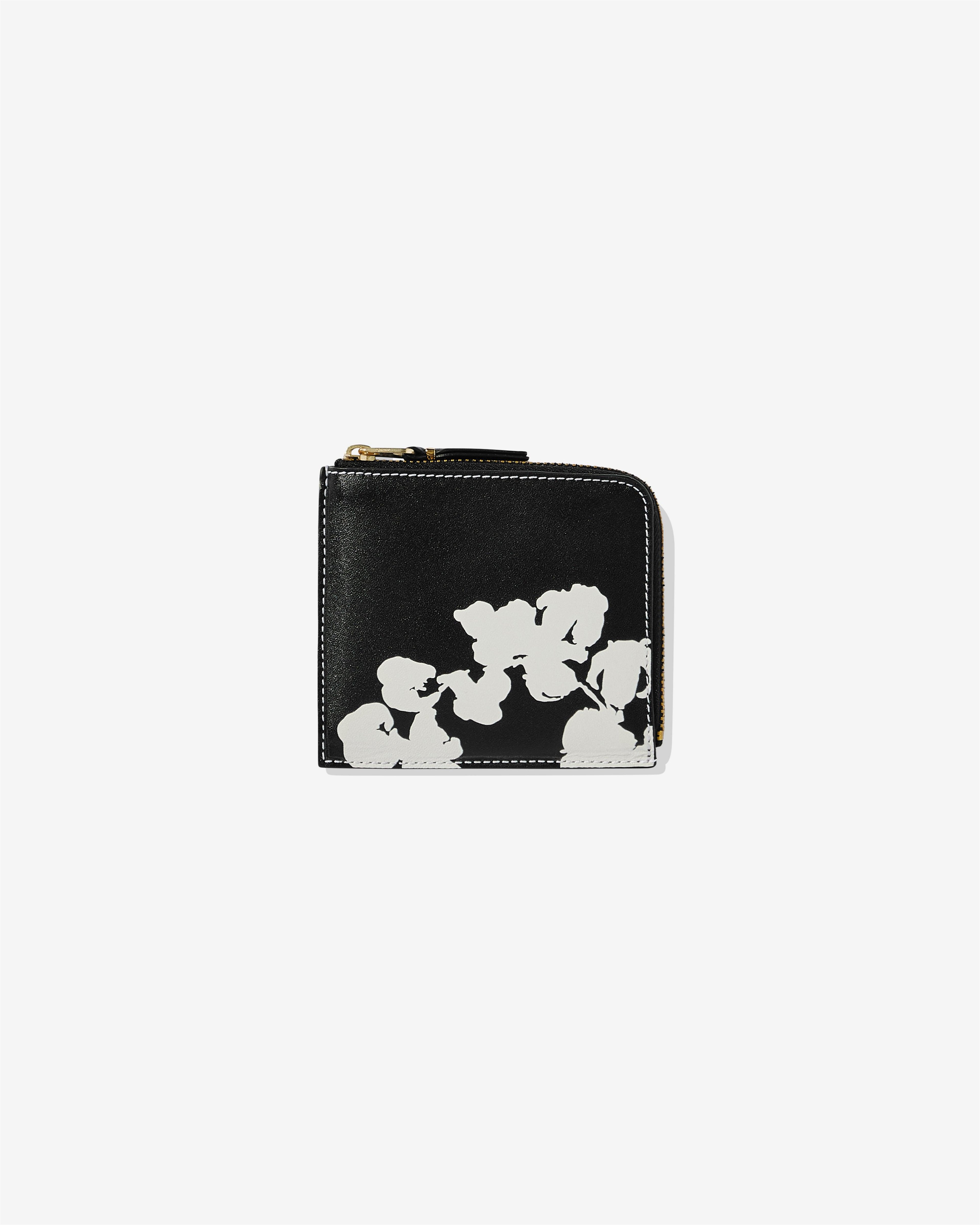 CDG Wallet - Denim Tears Wreath Zip Around Wallet - (Black) SA3100 by COMME DES GARCONS
