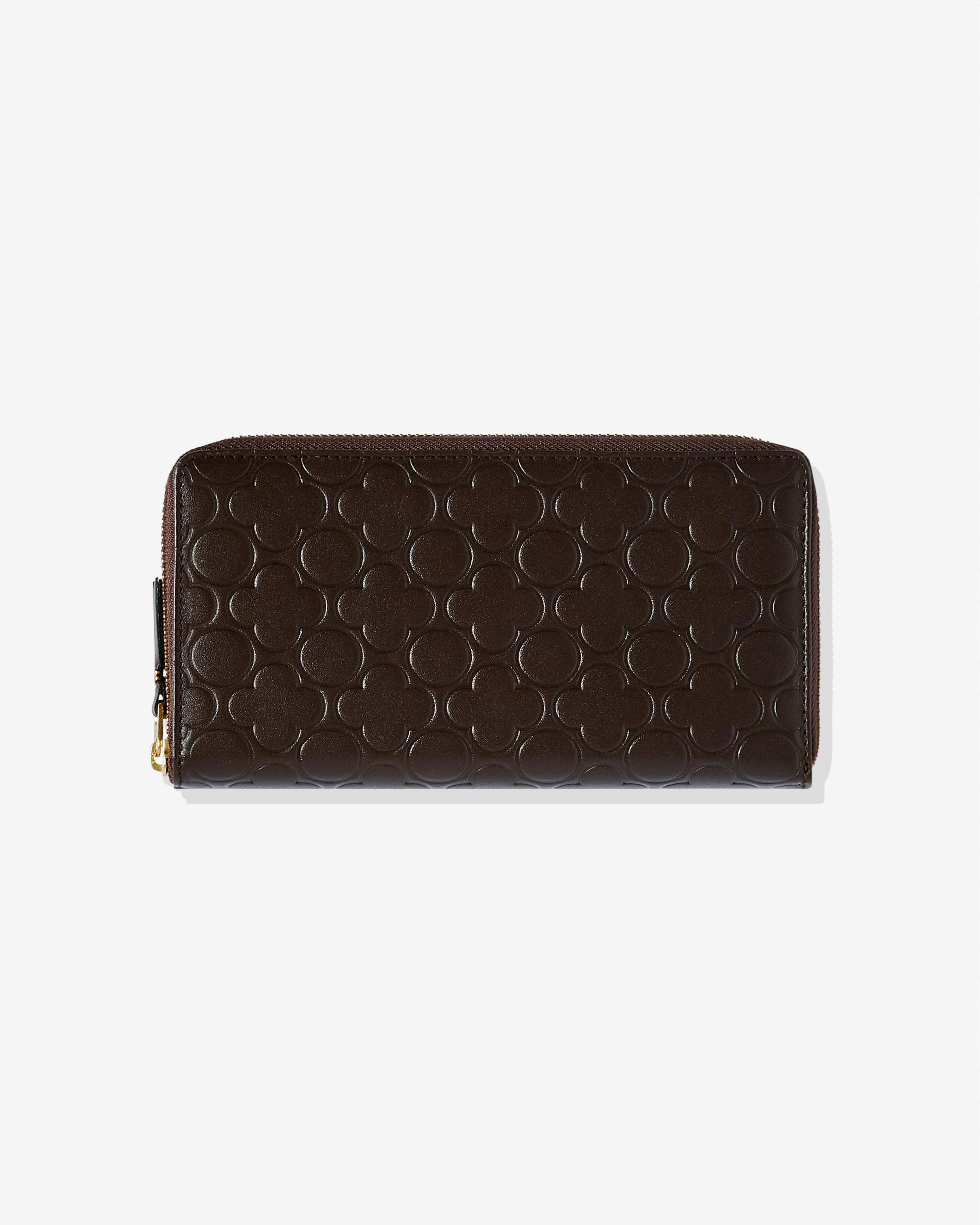 CDG Wallet - Embossed B Zip Around Wallet - (Brown SA010EB) by COMME DES GARCONS