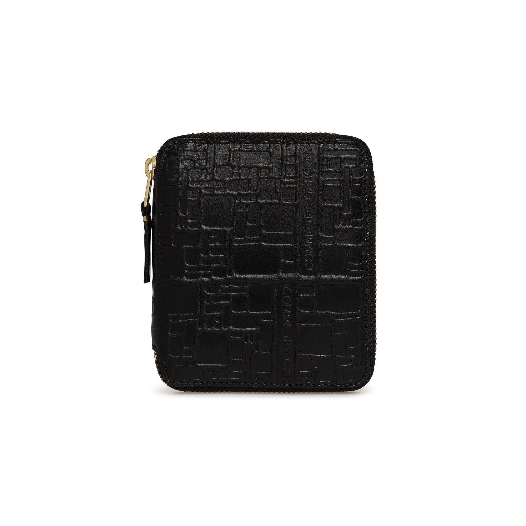 CDG Wallet - Embossed Logo Full Zip Around Wallet - (Black SA2100EL) by COMME DES GARCONS