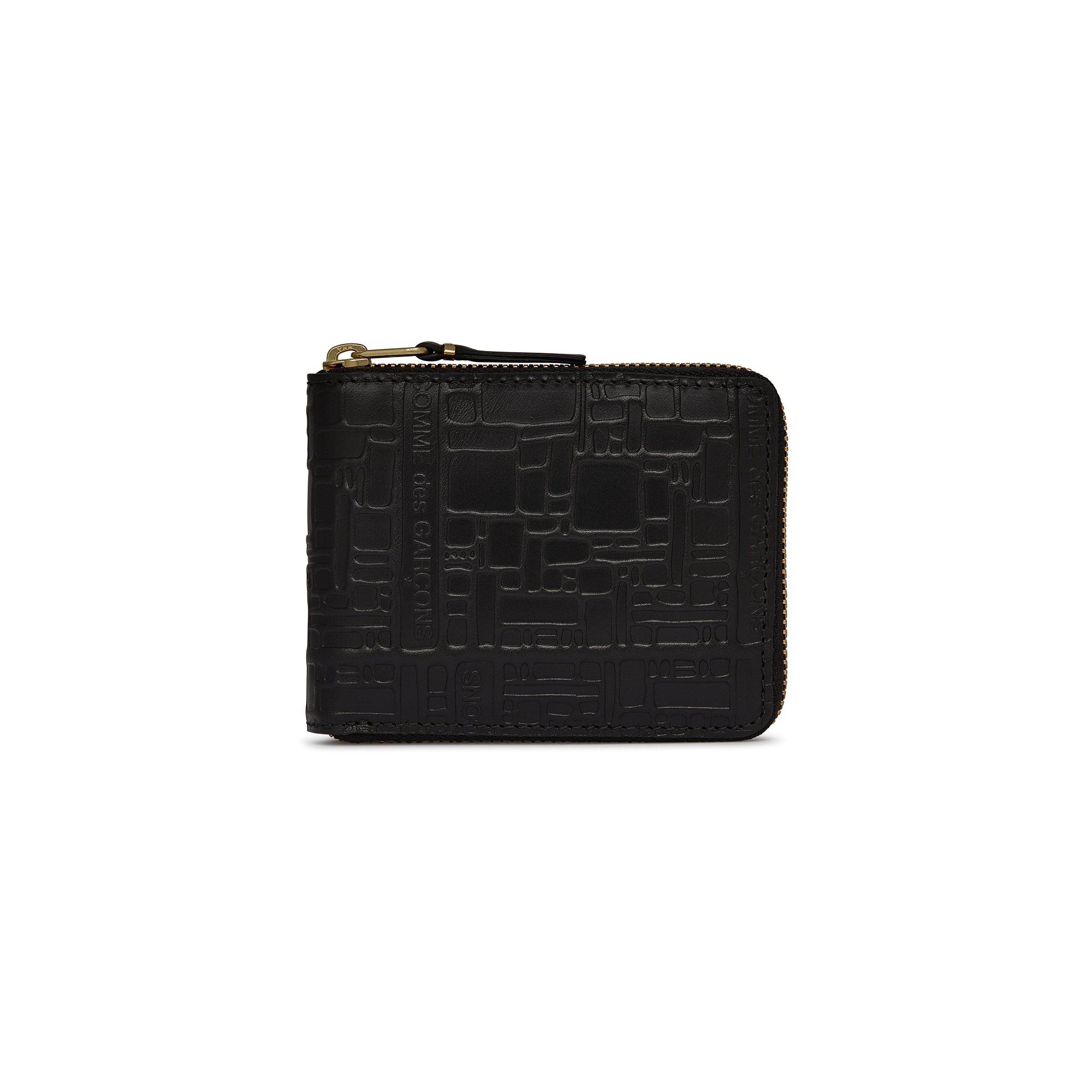 CDG Wallet - Embossed Logo Full Zip Around Wallet - (Black SA7100EL) by COMME DES GARCONS