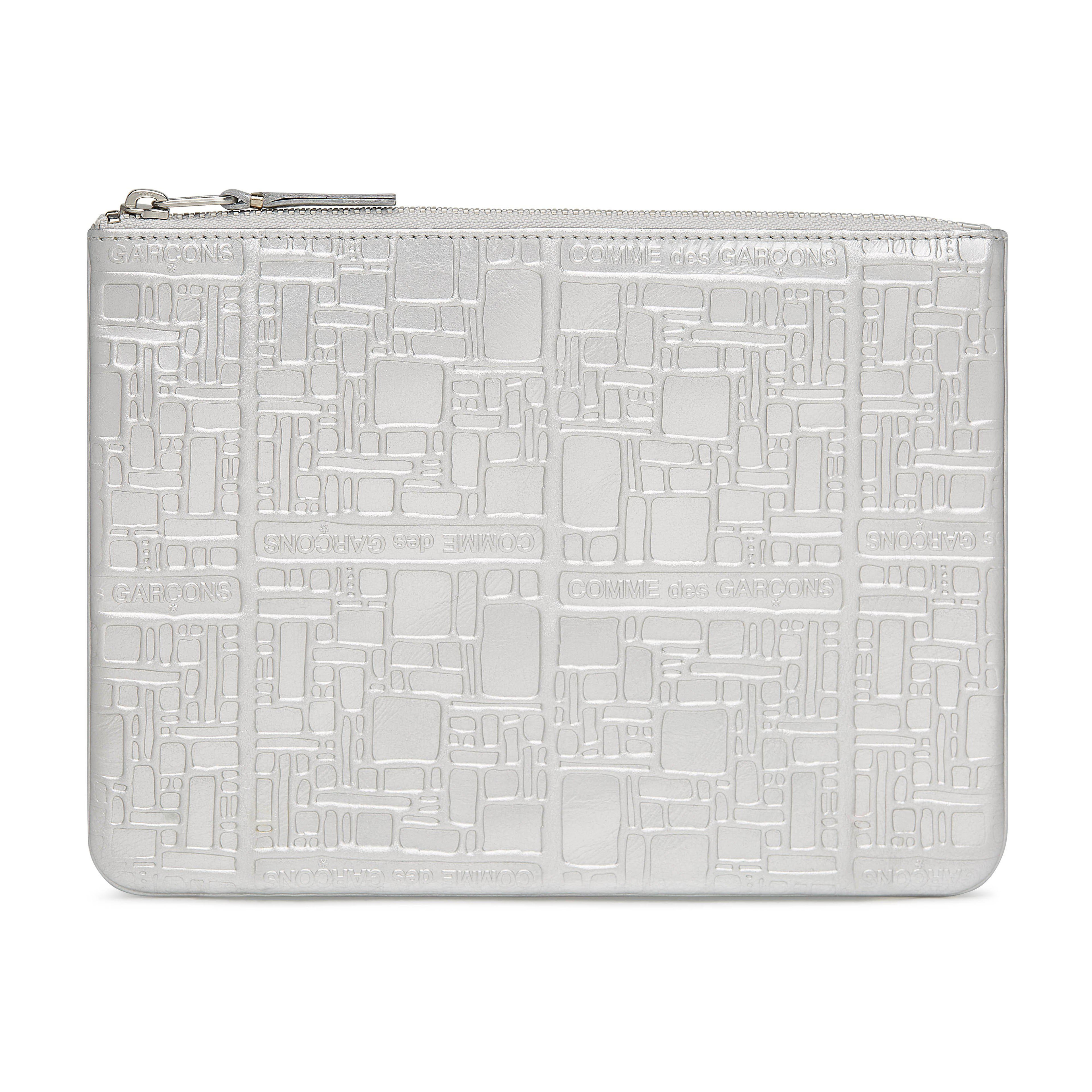 CDG Wallet Embossed Logo (Silver SA5100EG) by COMME DES GARCONS