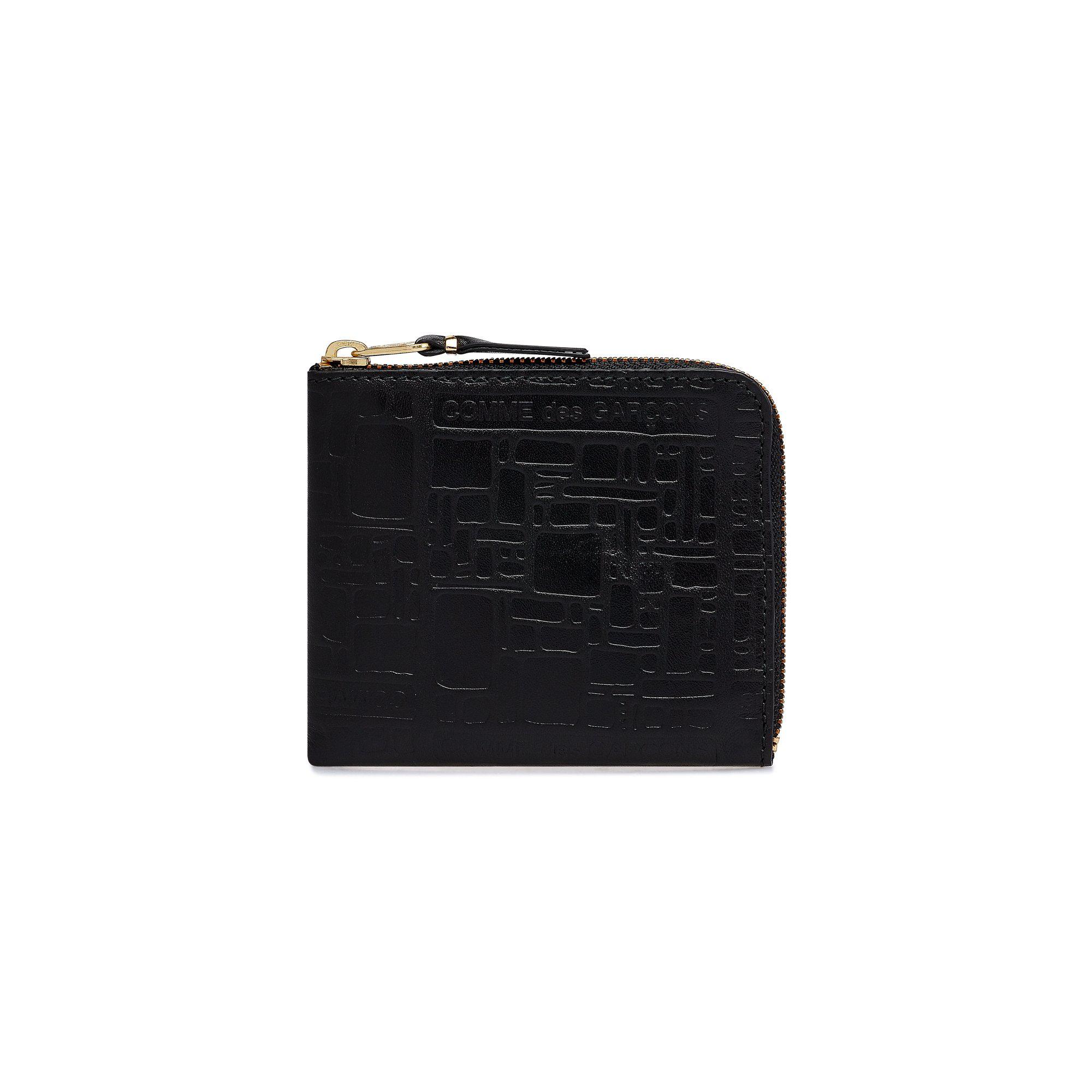 CDG Wallet - Embossed Logo Zip Around Wallet - (Black SA3100EL) by COMME DES GARCONS