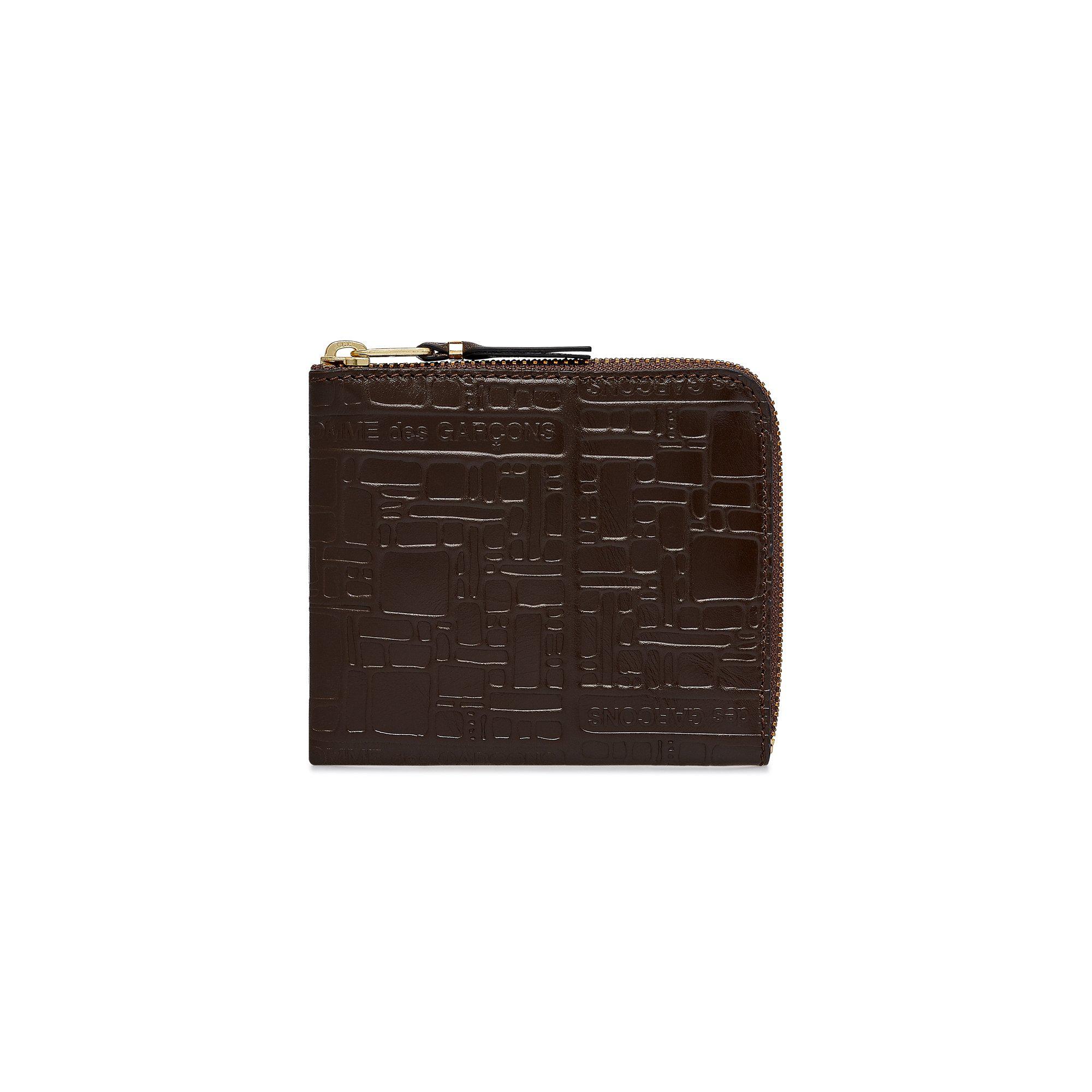 CDG Wallet - Embossed Logo Zip Around Wallet - (Brown SA3100EL) by COMME DES GARCONS