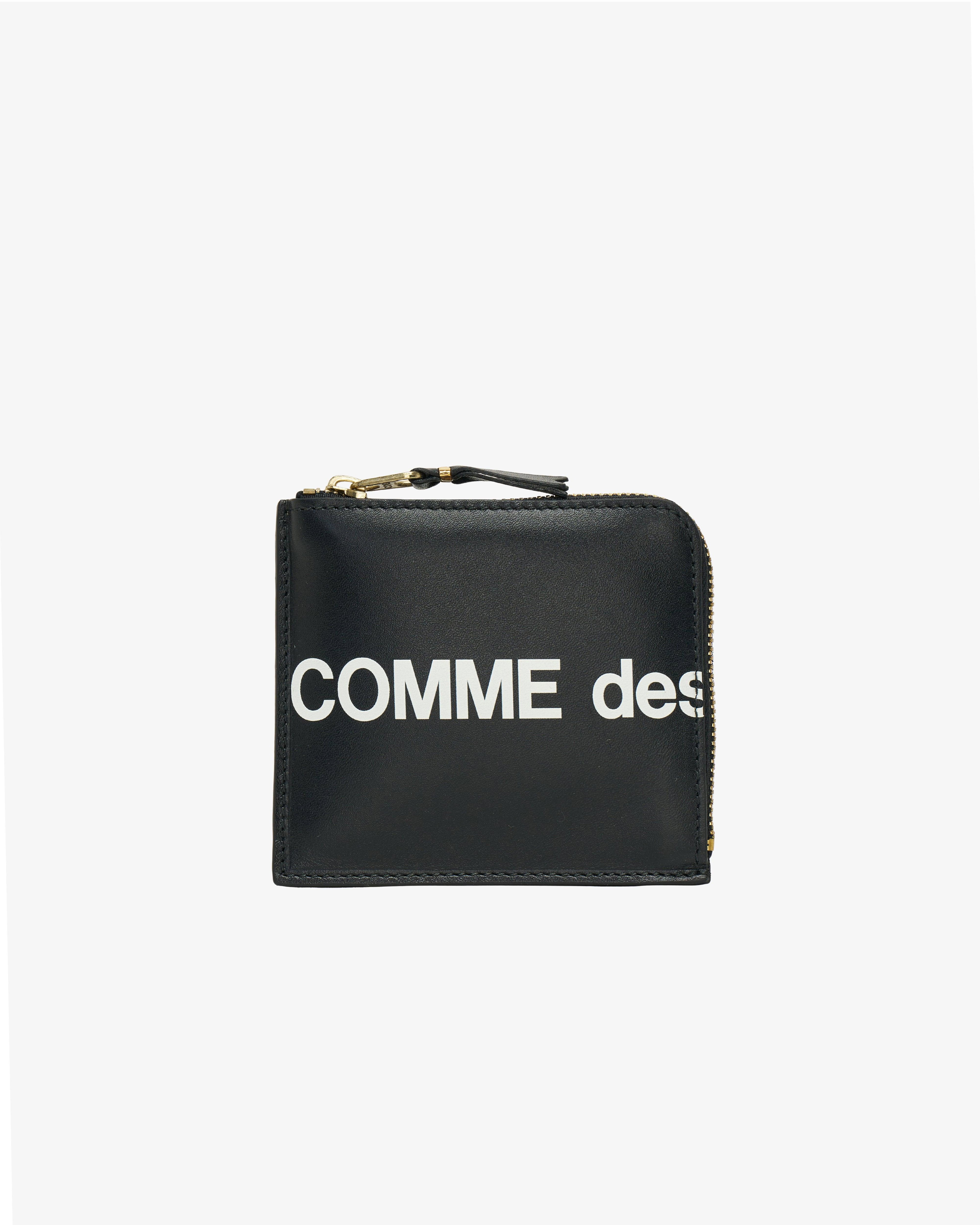 CDG Wallet - Huge Logo L-Shape Zip - (Black) by COMME DES GARCONS