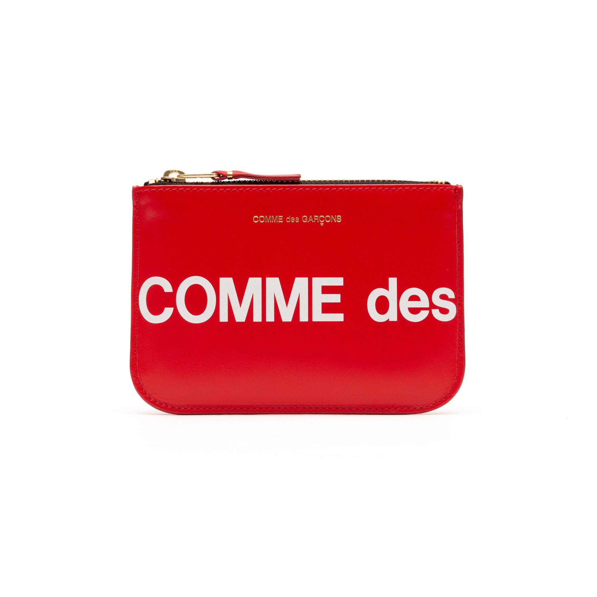 CDG Wallet - Huge Logo Wallet Zip Pouch - (Red SA8100HL) by COMME DES GARCONS