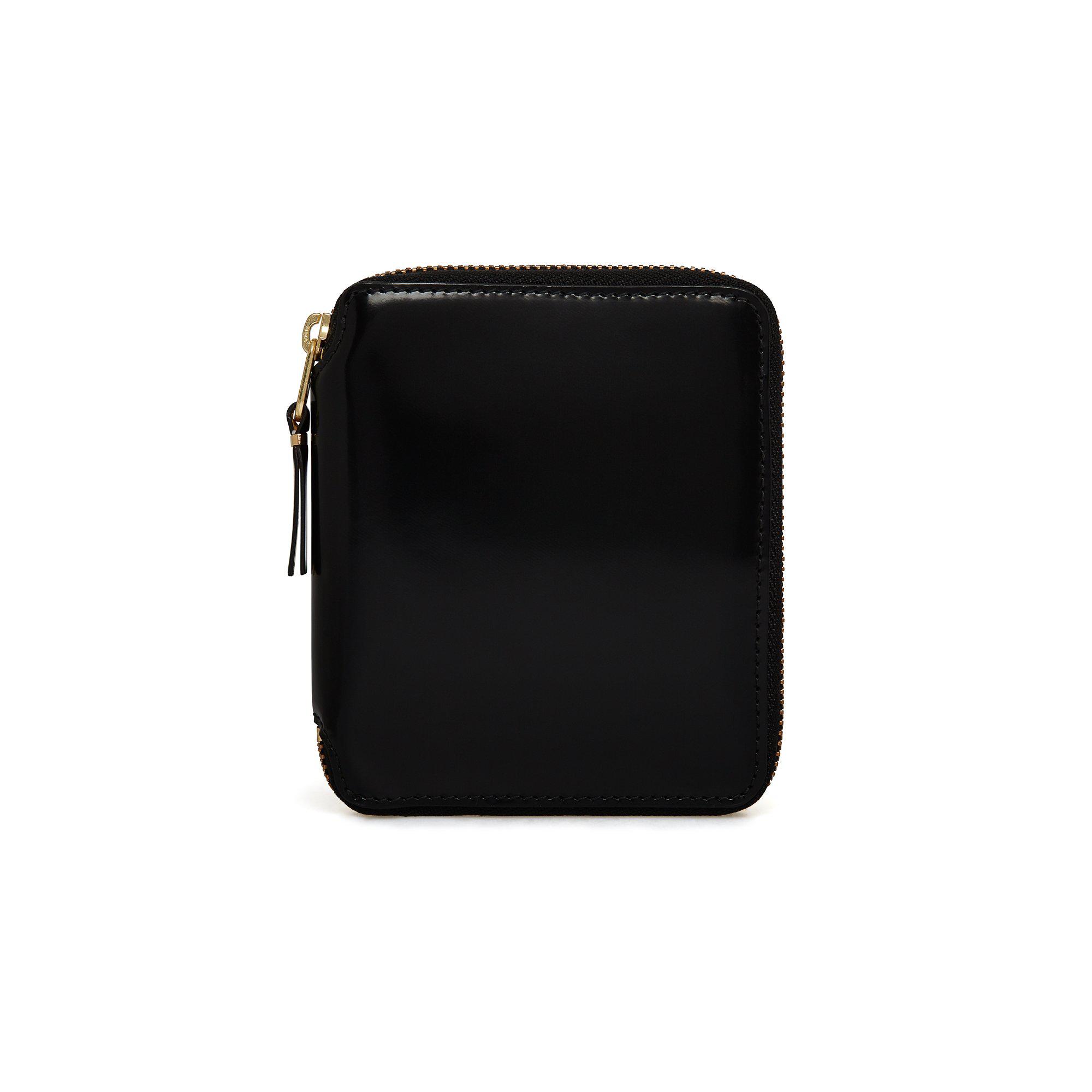 CDG Wallet - Mirror Inside Full Zip Around Wallet - (Black/Gold SA2100MI) by COMME DES GARCONS