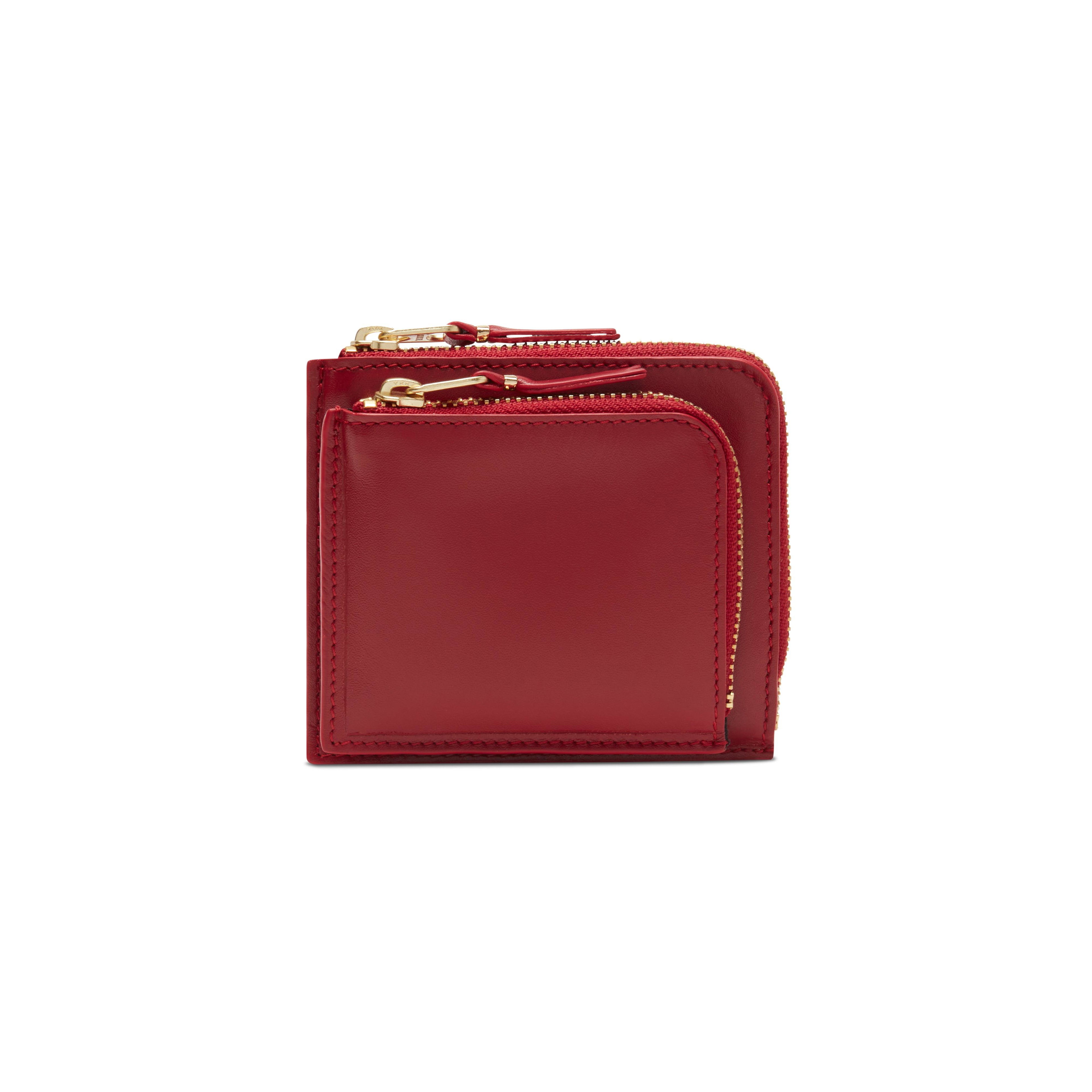 CDG Wallet - Outside Pocket Zip Around Wallet - (Red SA3100) by COMME DES GARCONS