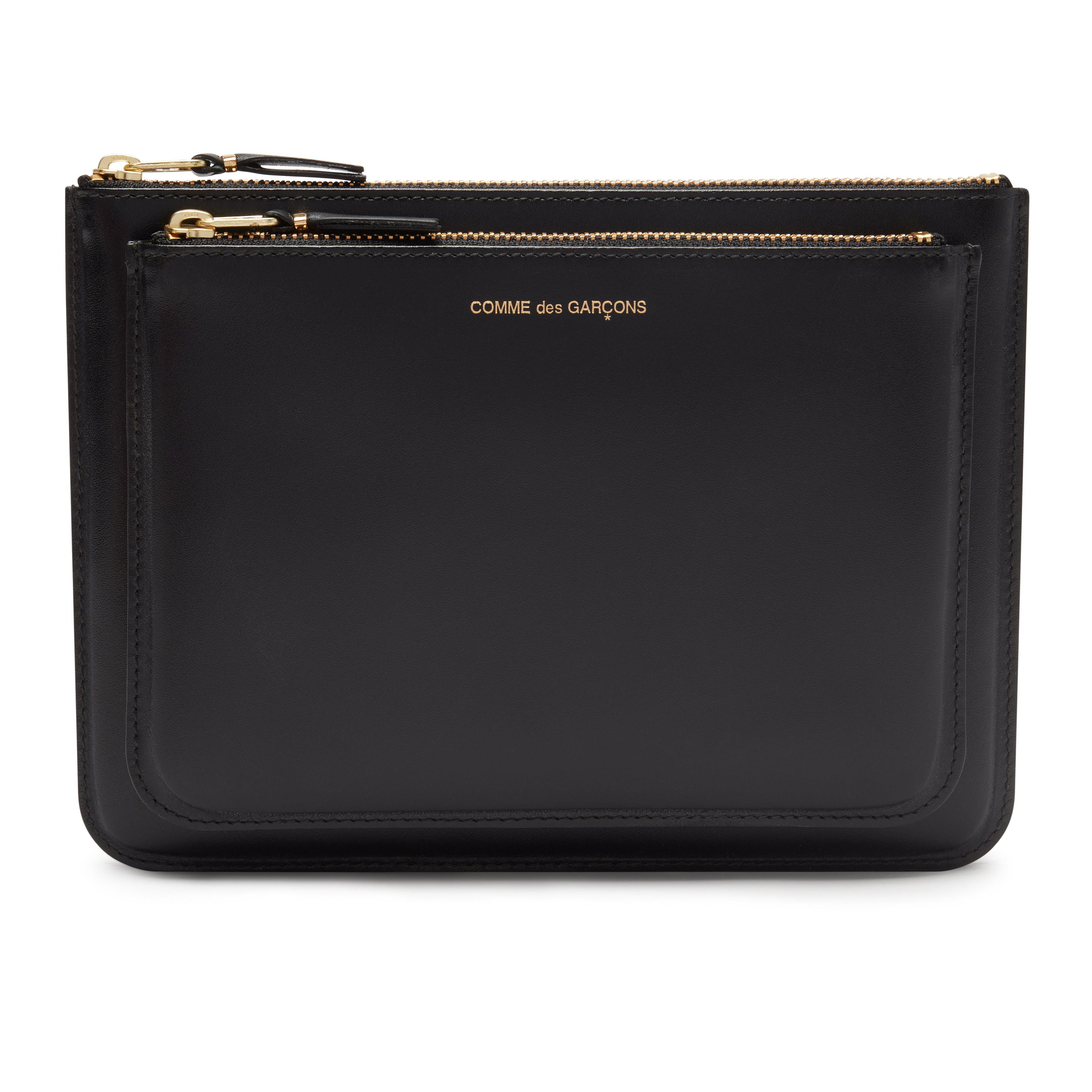 CDG Wallet - Outside Pocket Zip Pouch - (Black SA5100) by COMME DES GARCONS