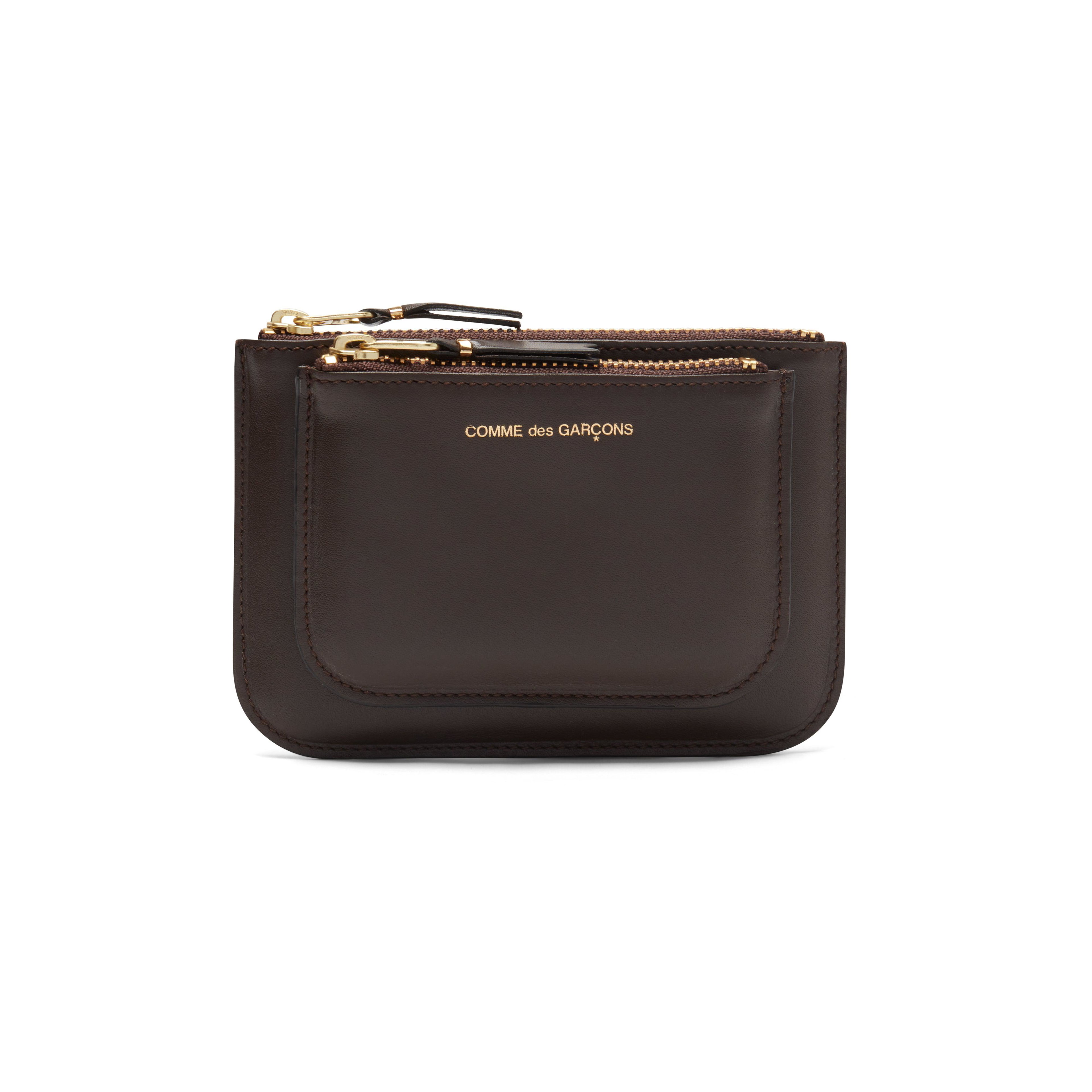 CDG Wallet - Outside Pocket Zip Pouch - (Brown SA8100) by COMME DES GARCONS
