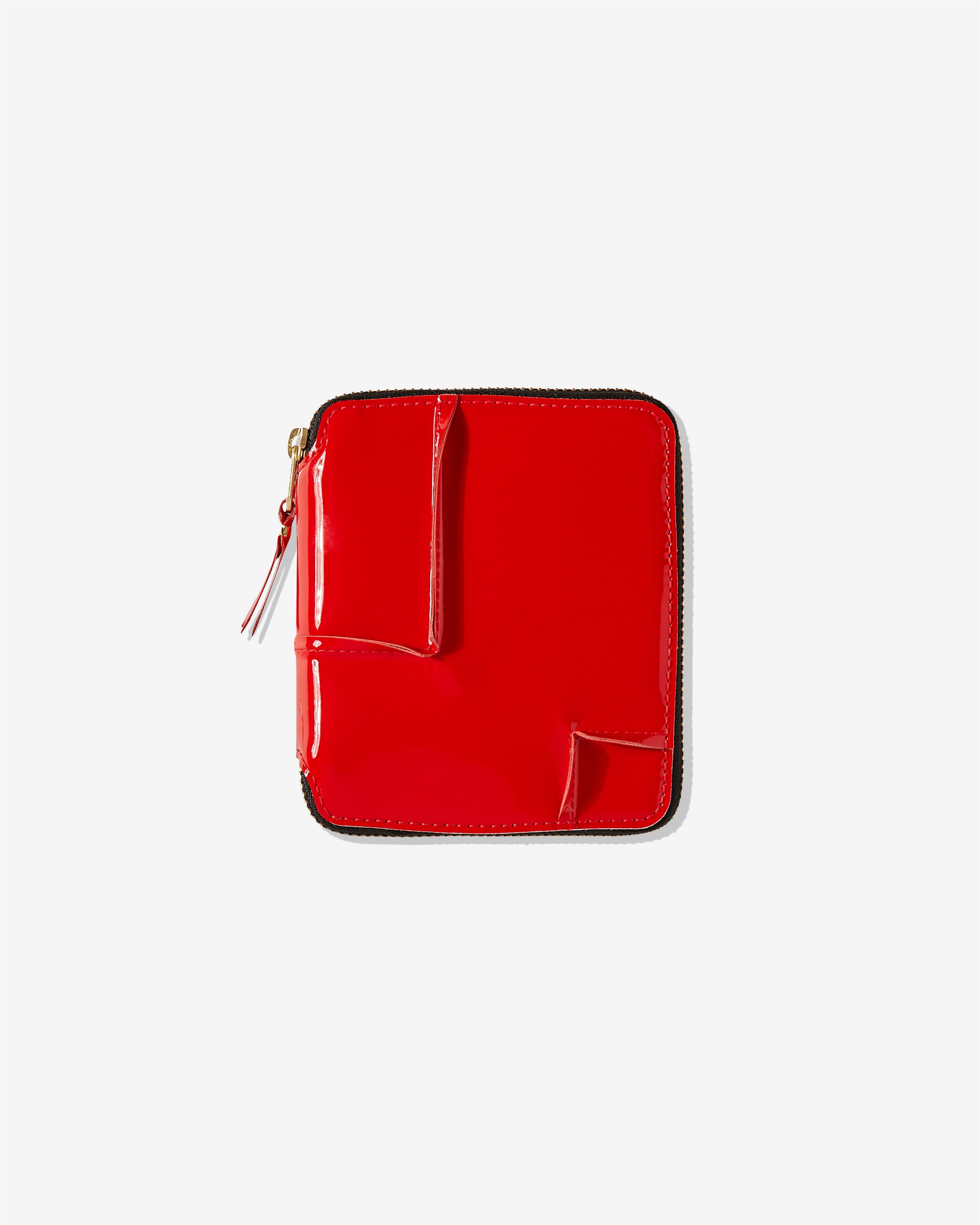 CDG Wallet - Reversed Hem Full Zip Around Wallet - (Red) SA2100RH by COMME DES GARCONS