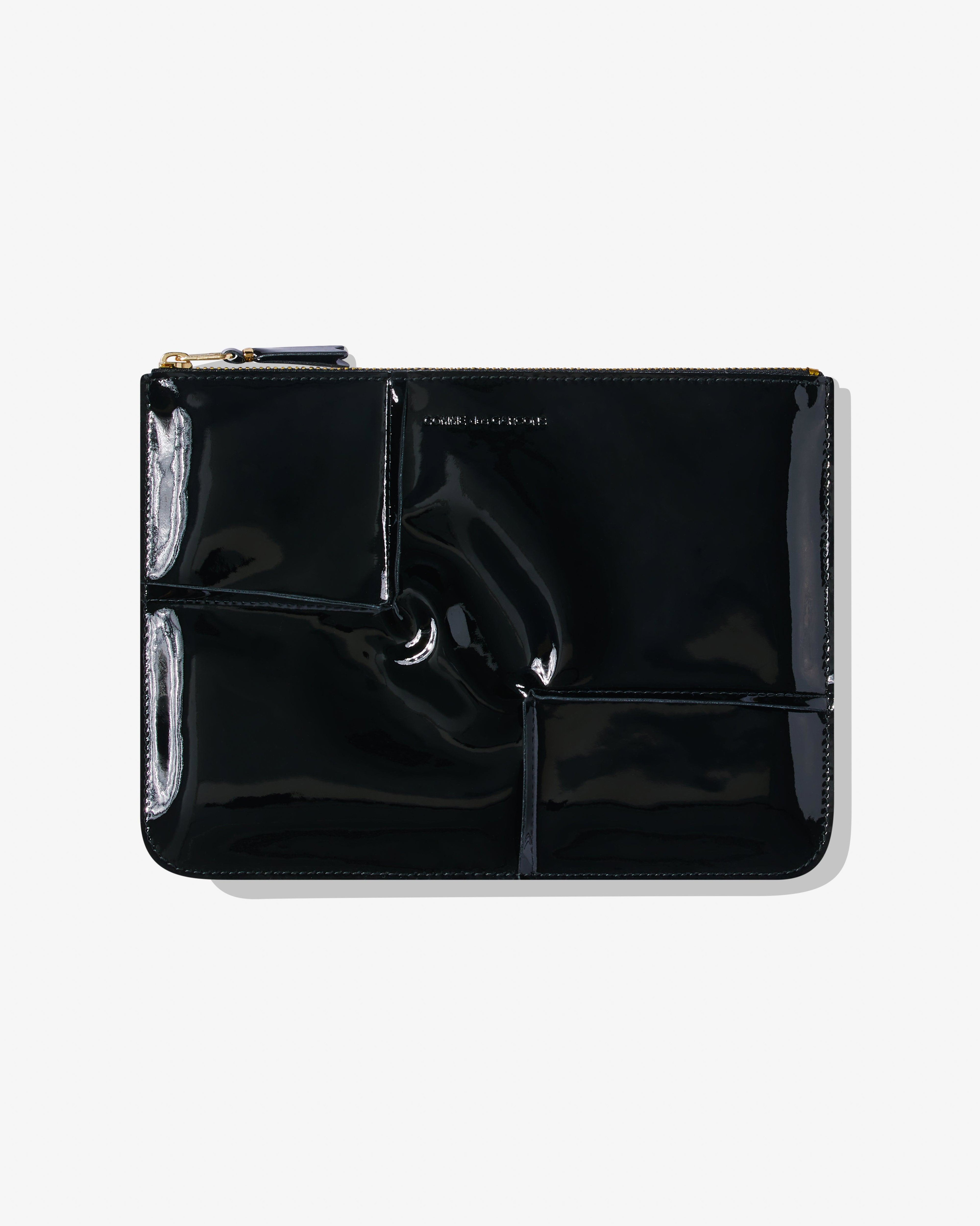 CDG Wallet - Reversed Hem Zip Pouch - (Black) SA5100RH by COMME DES GARCONS