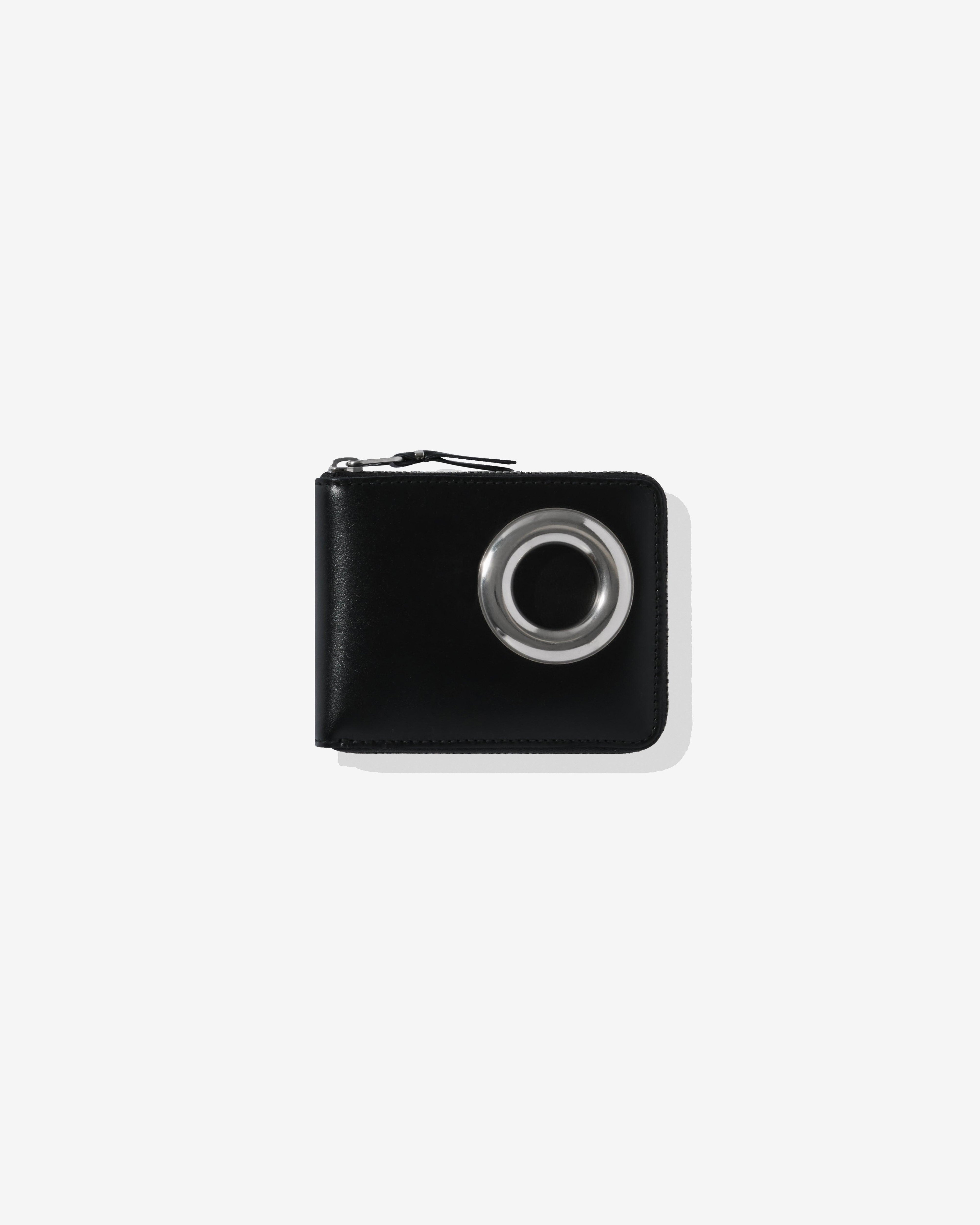 CDG Wallet - Silver Eyelet Full Zip Around Wallet - (Black SA7100SE) by COMME DES GARCONS