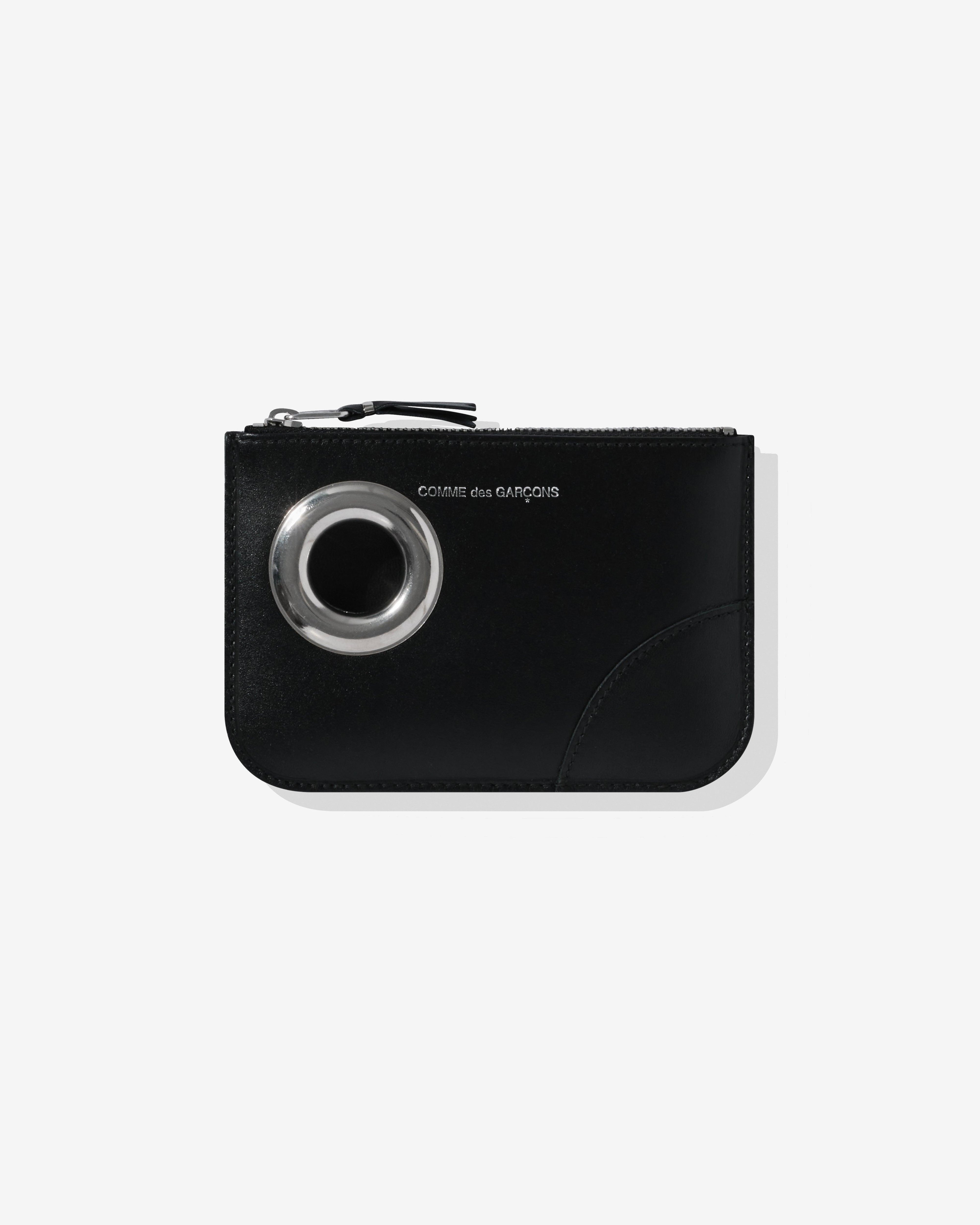 CDG Wallet - Silver Eyelet Zip Pouch - (Black SA8100SE) by COMME DES GARCONS