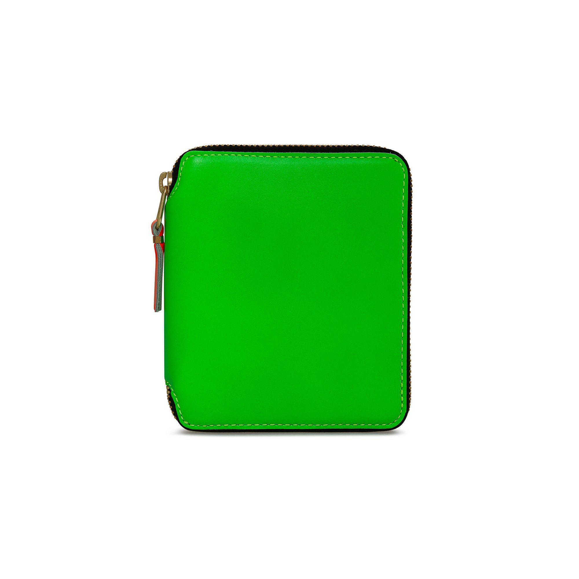 CDG Wallet - Super Fluo Full Zip Around Wallet - (Green SA2100SF) by COMME DES GARCONS