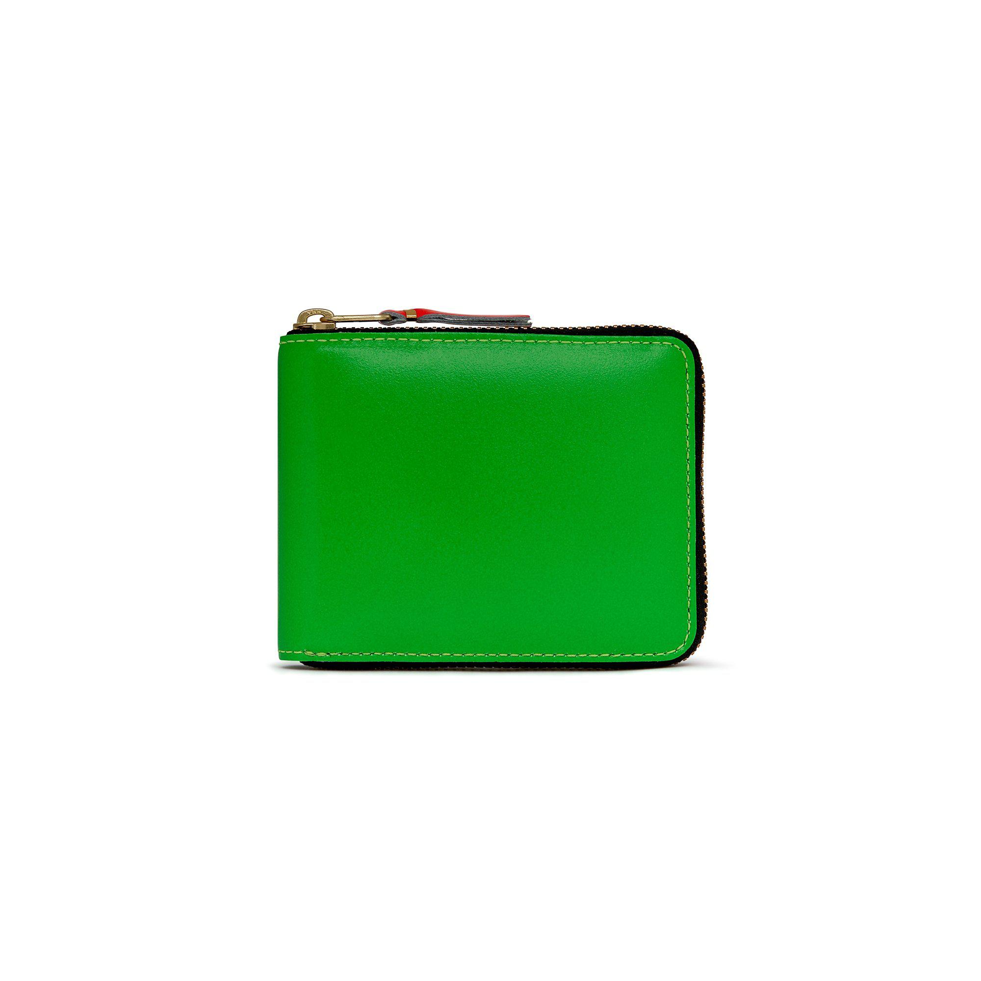 CDG Wallet - Super Fluo Full Zip Around Wallet - (Green SA7100SF) by COMME DES GARCONS