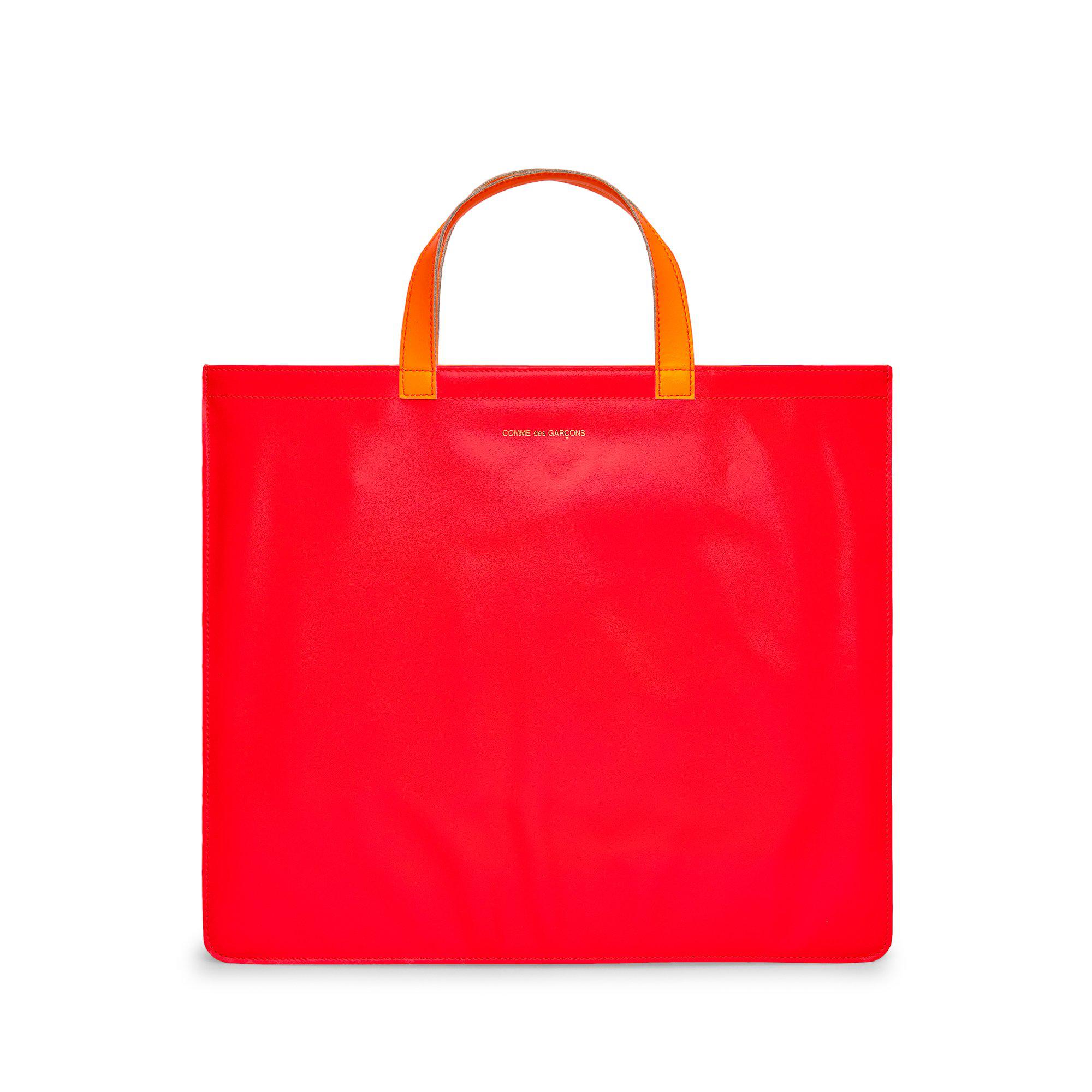 CDG Wallet - Super Fluo Tote Bag - (Pink/Yellow SA9000SF) by COMME DES GARCONS