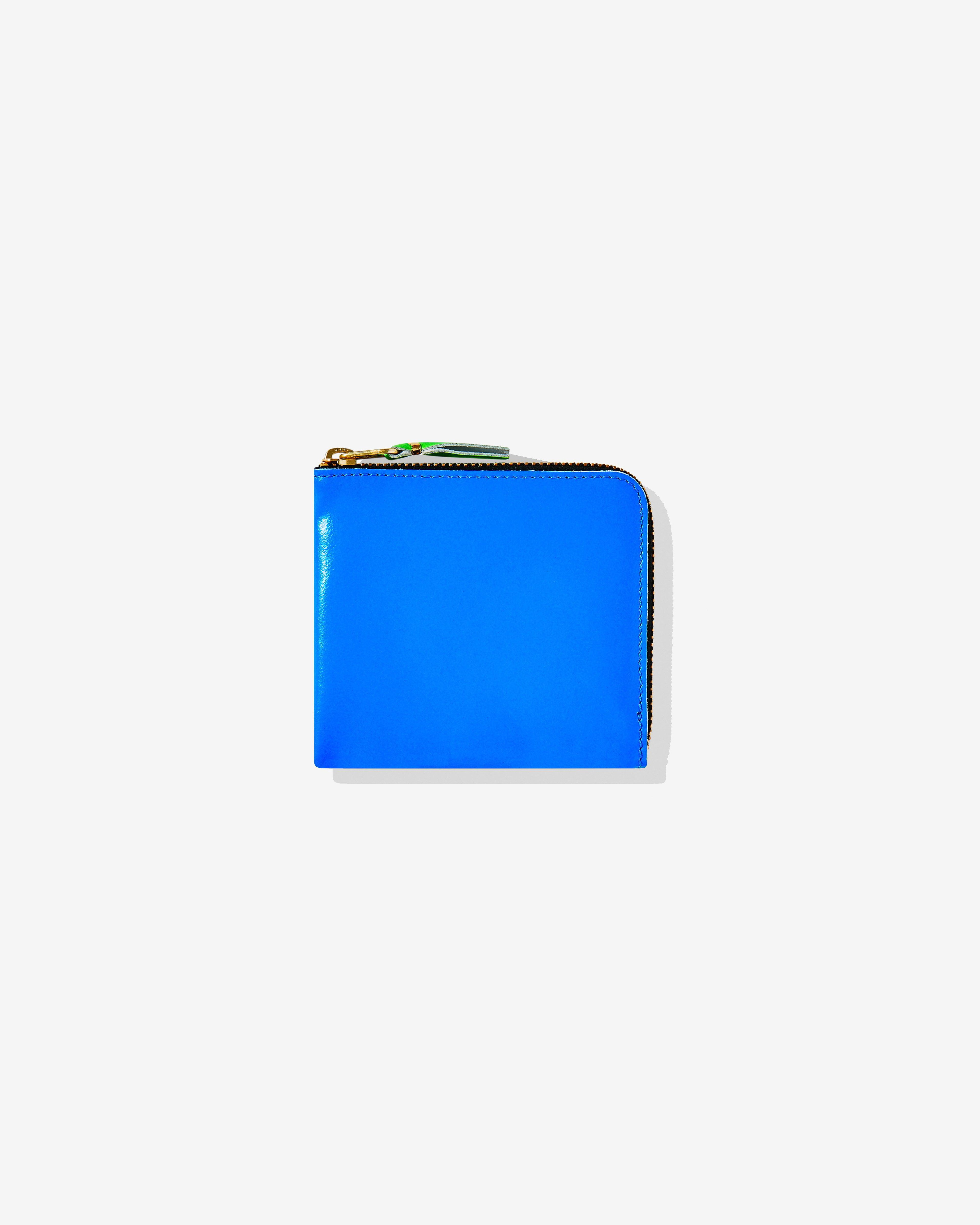 CDG Wallet - Super Fluo Zip Around Wallet - (Blue/Orange SA3100SF) by COMME DES GARCONS