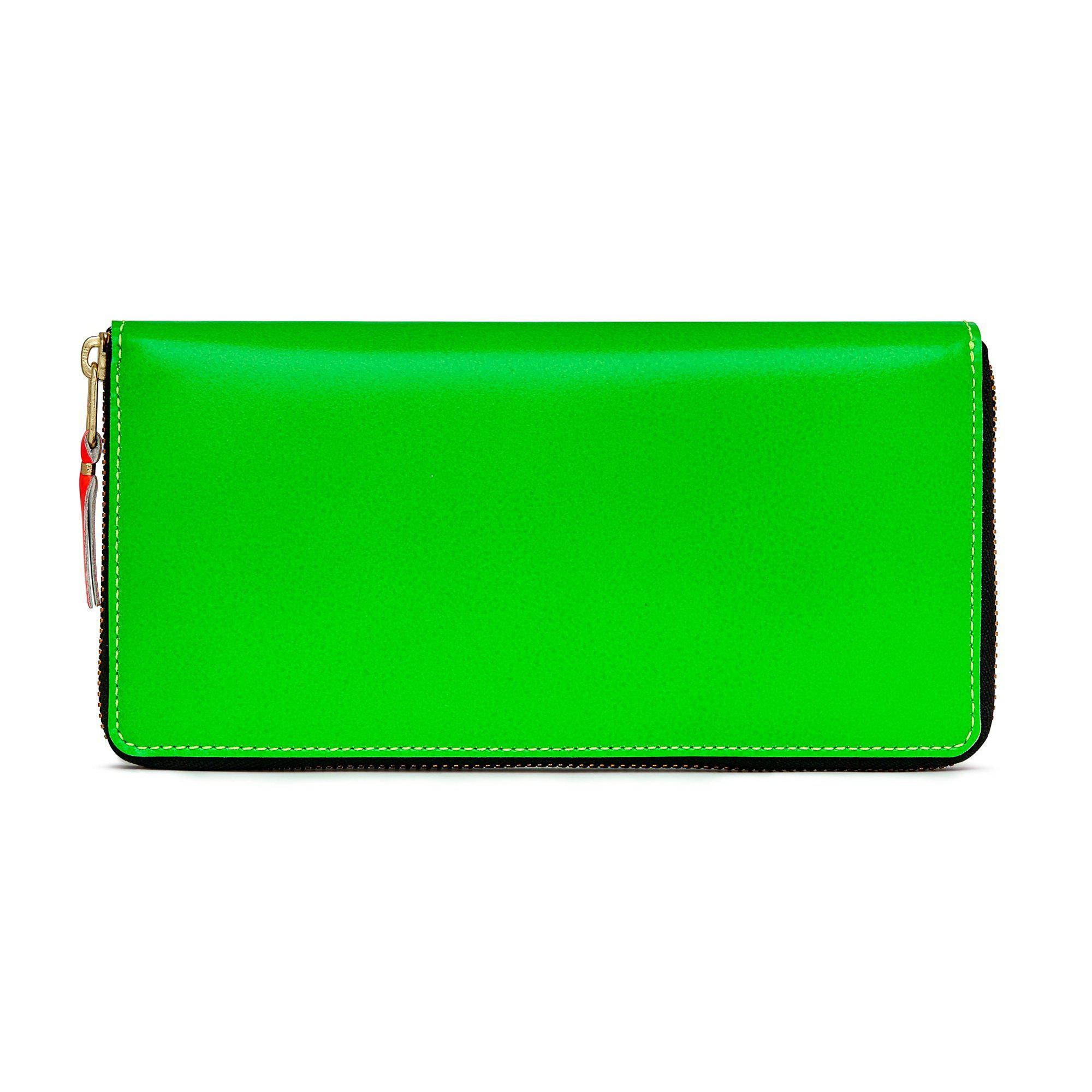 CDG Wallet - Super Fluo Zip Around Wallet - (Green SA0110SF) by COMME DES GARCONS
