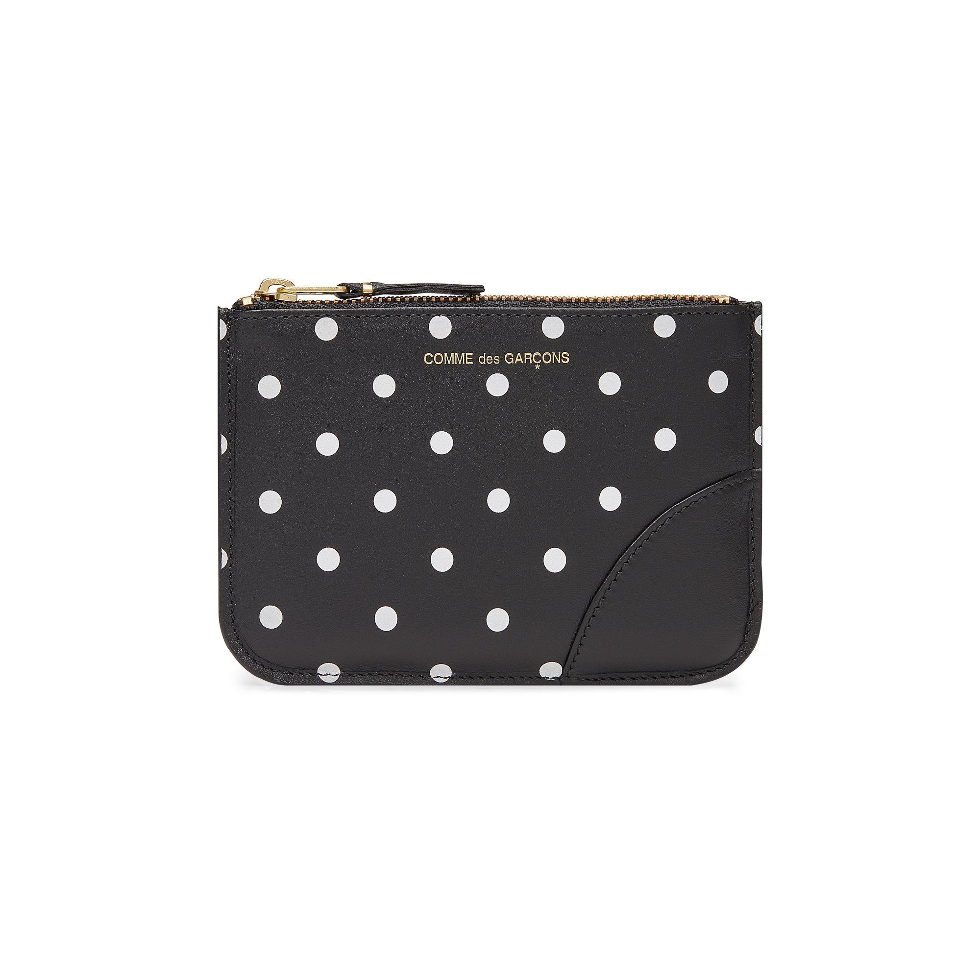 CDG Wallet - Wallet Polka Dot Printed Zip Pouch - (Black SA8100PD) by COMME DES GARCONS