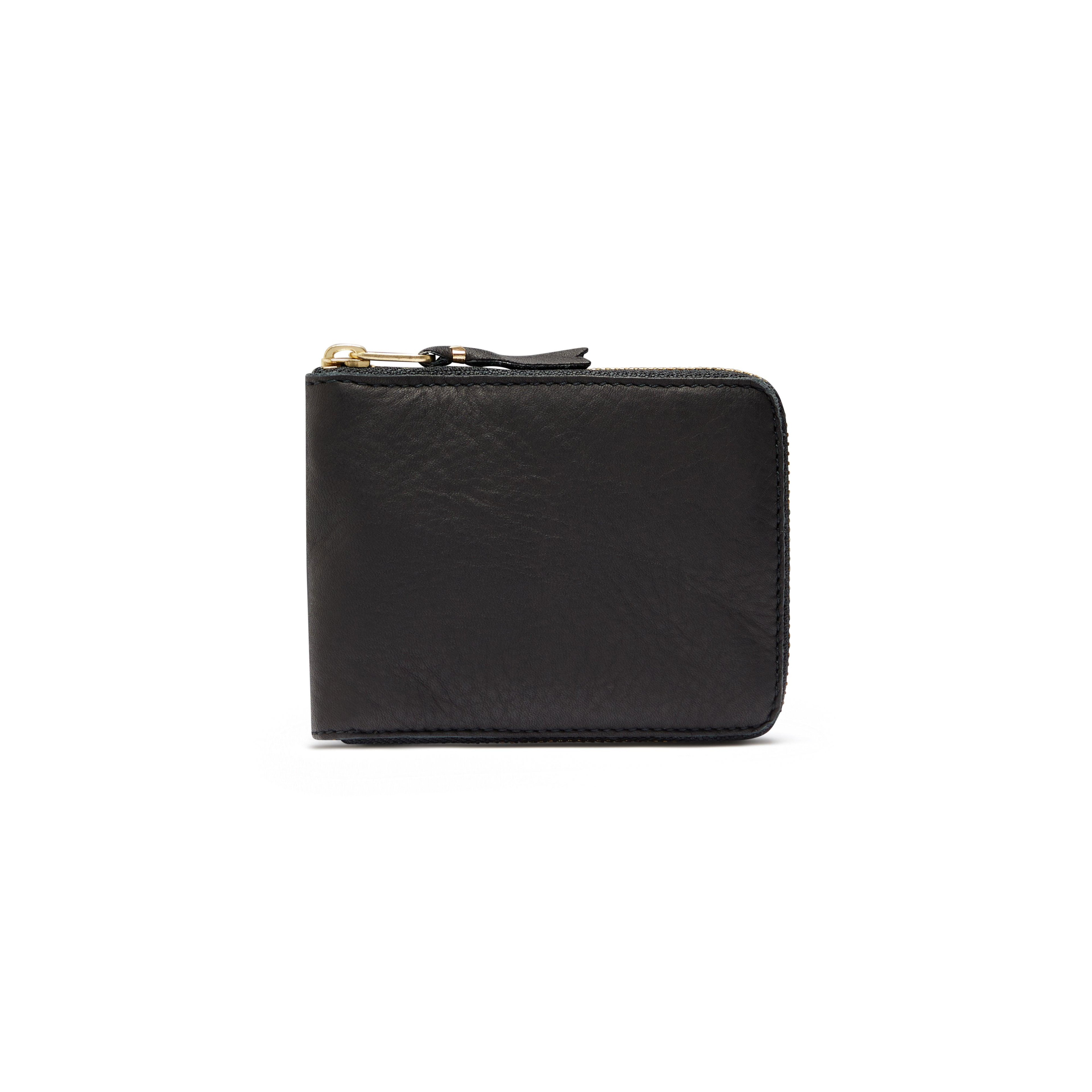 CDG Wallet - Washed Full Zip Around Wallet - (Black) 7100 by COMME DES GARCONS