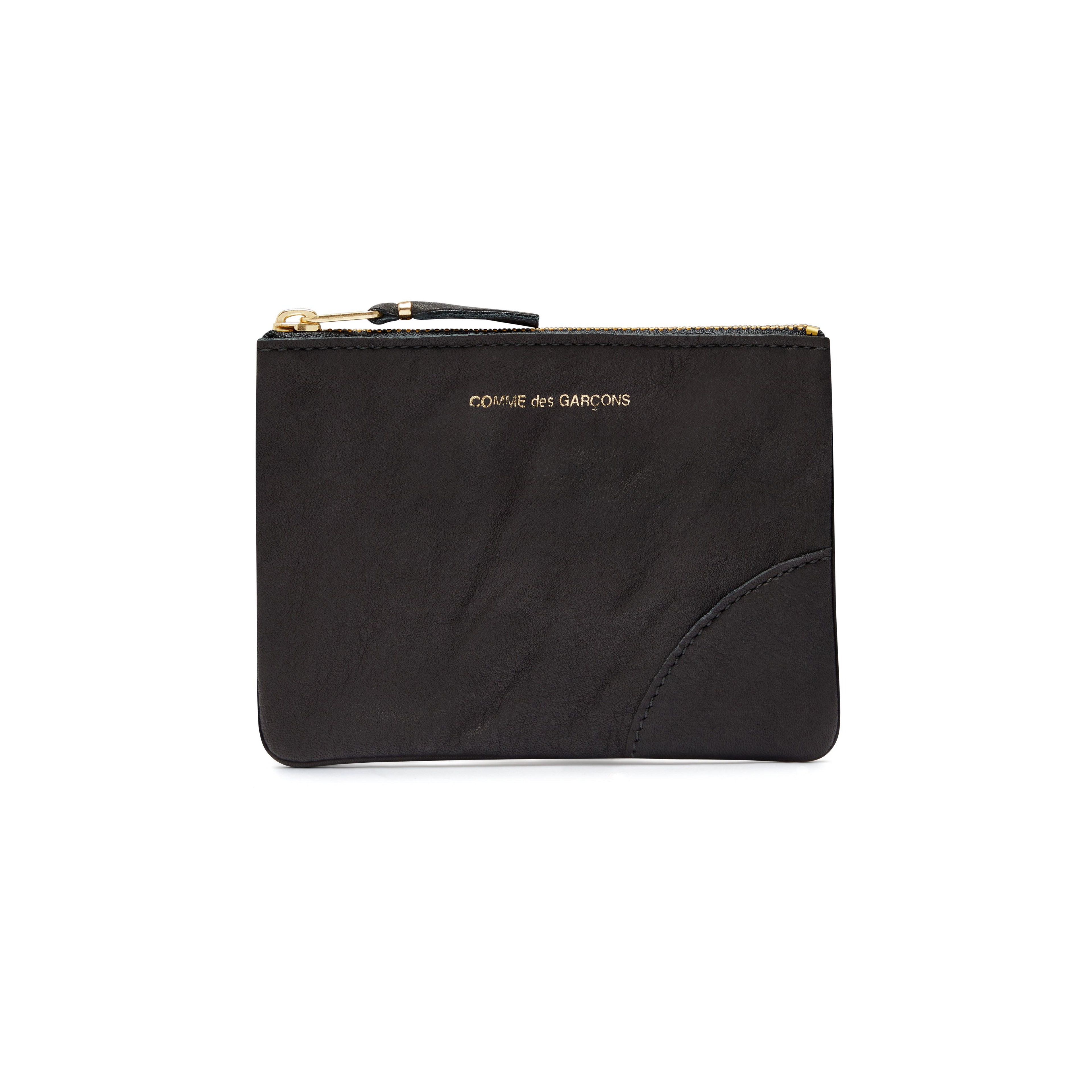 CDG Wallet - Washed Wallet Zip Pouch - (Black SA8100) by COMME DES GARCONS