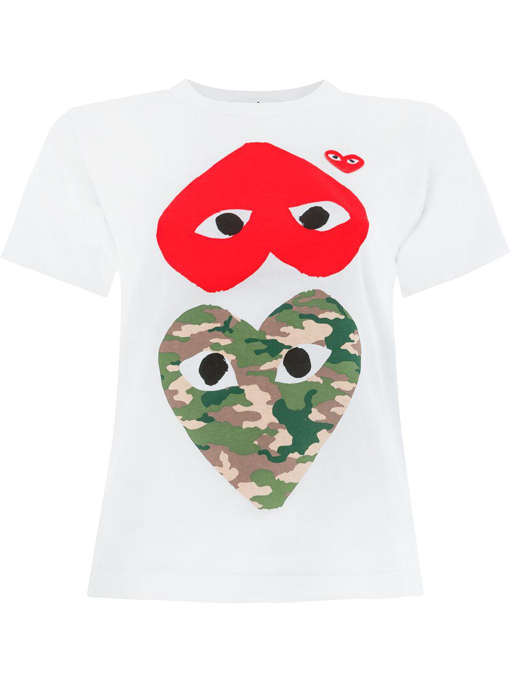Camouflage Mirror Heart T-shirt by COMME DES GARCONS