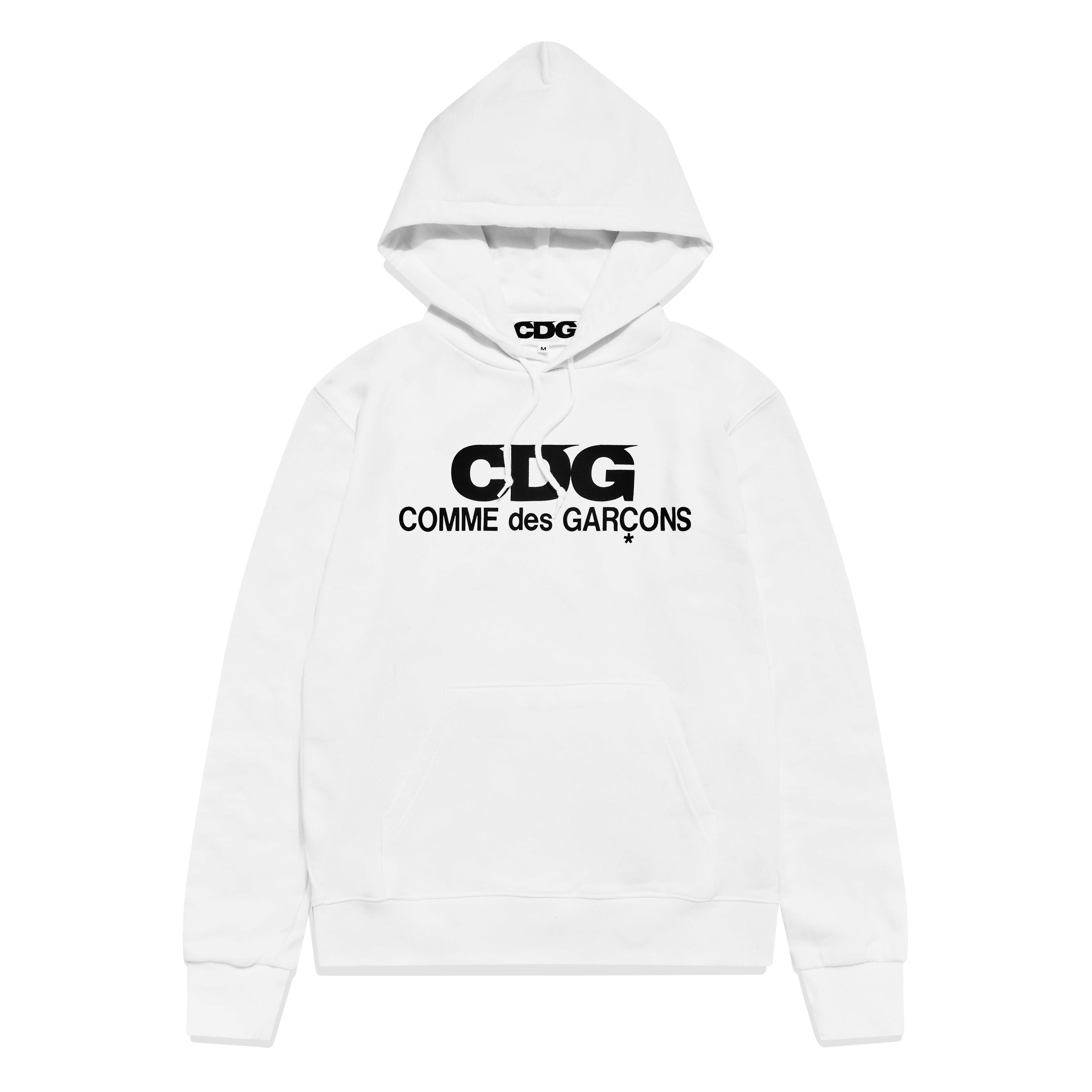 Cdg - Logo Hooded Sweatshirt - (White) by COMME DES GARCONS Cdg - Logo Hooded Sweatshirt - (White) by COMME DES GARCONS