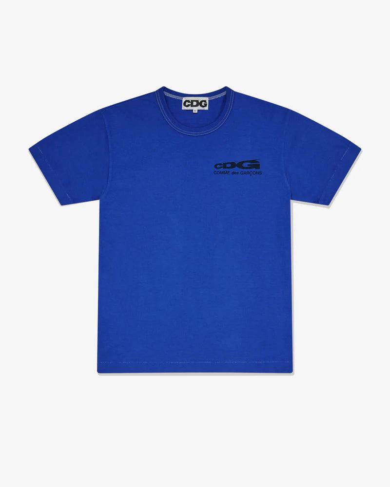 Cdg - Overdyed Logo T-Shirt - (Blue) by COMME DES GARCONS