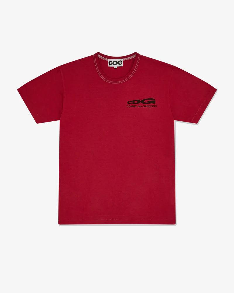 Cdg - Overdyed Logo T-Shirt - (Red) by COMME DES GARCONS