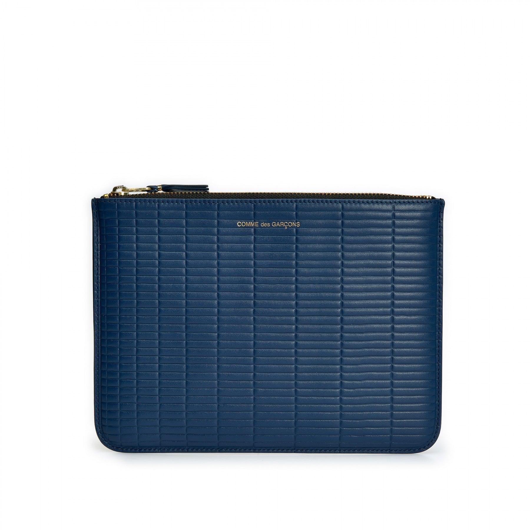 Cdg Wallet - Brick Wallet Zip Pouch - (Blue SA5100BK) by COMME DES GARCONS