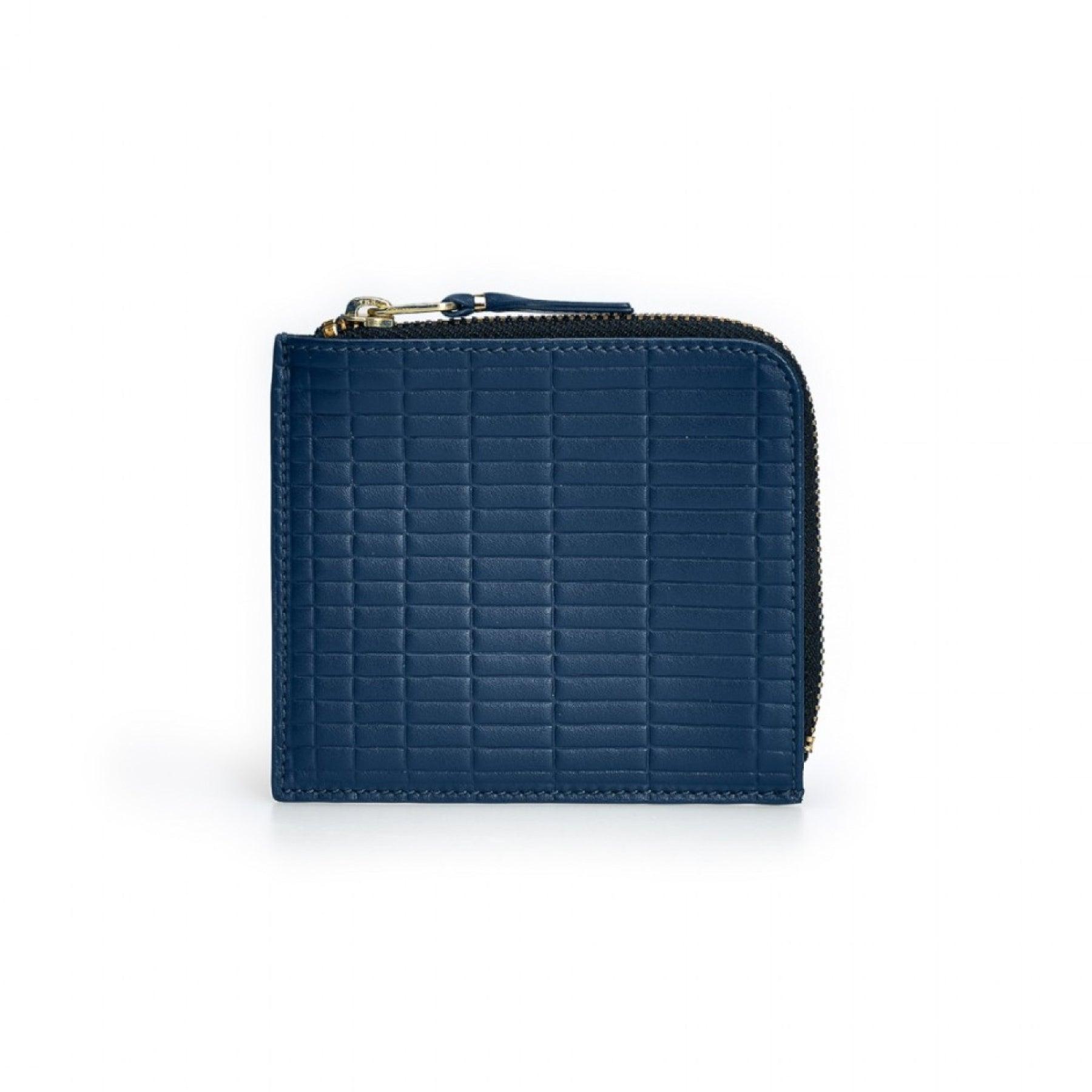 Cdg Wallet - Brick Zip Around Wallet - (Blue SA3100BK) by COMME DES GARCONS