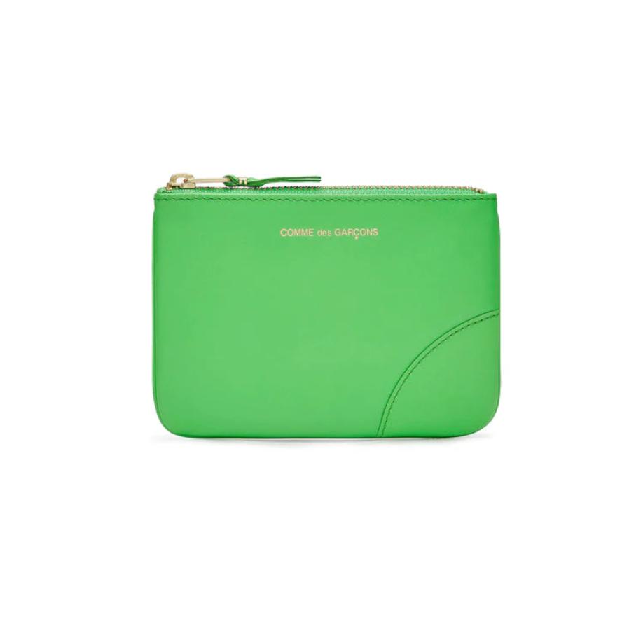 Cdg Wallet - Classic Colour Zip Pouch -(Green SA8100) by COMME DES GARCONS