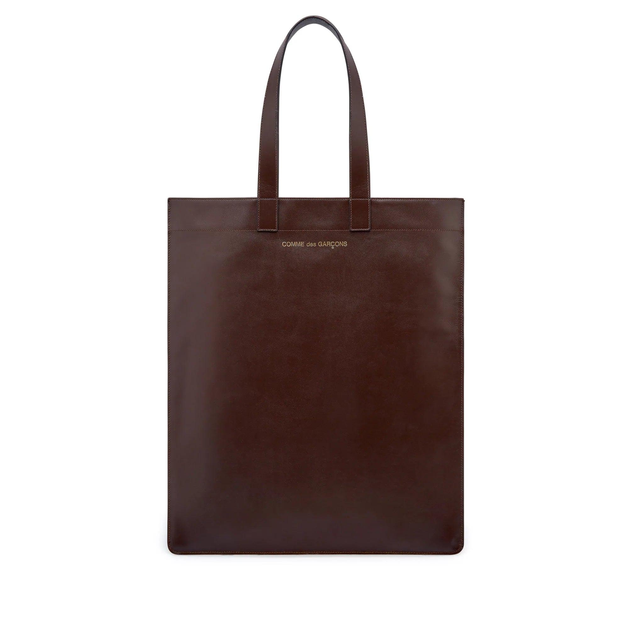 Cdg Wallet - Classic Leather Tote Bag - (Brown SA9002) by COMME DES GARCONS