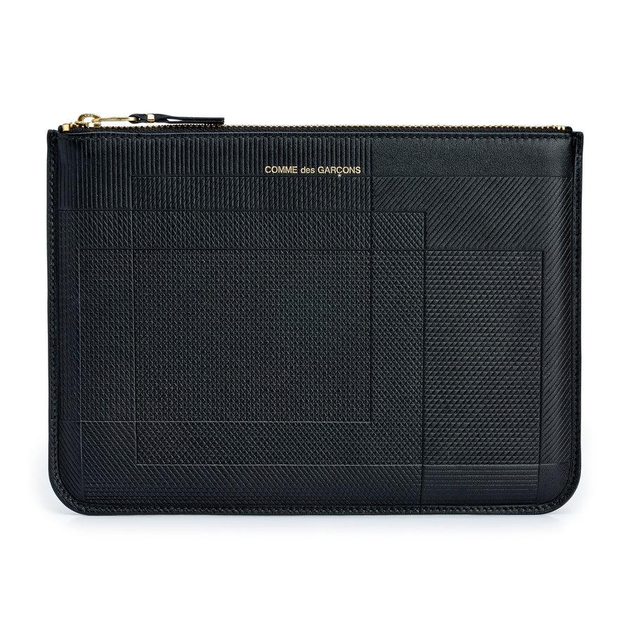 Cdg Wallet - Intersection Big Zip Pouch - (Black SA5100LS) by COMME DES GARCONS