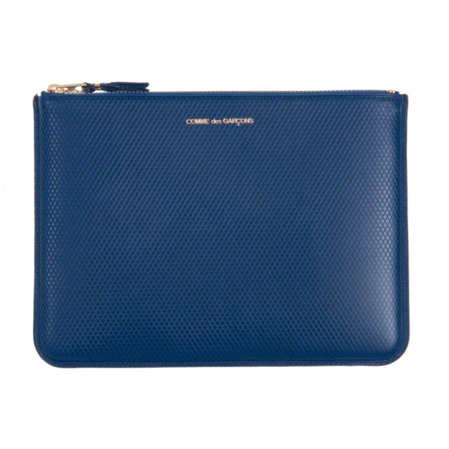 Cdg Wallet - Luxury Group Zip Pouch - (Blue SA5100LG) by COMME DES GARCONS