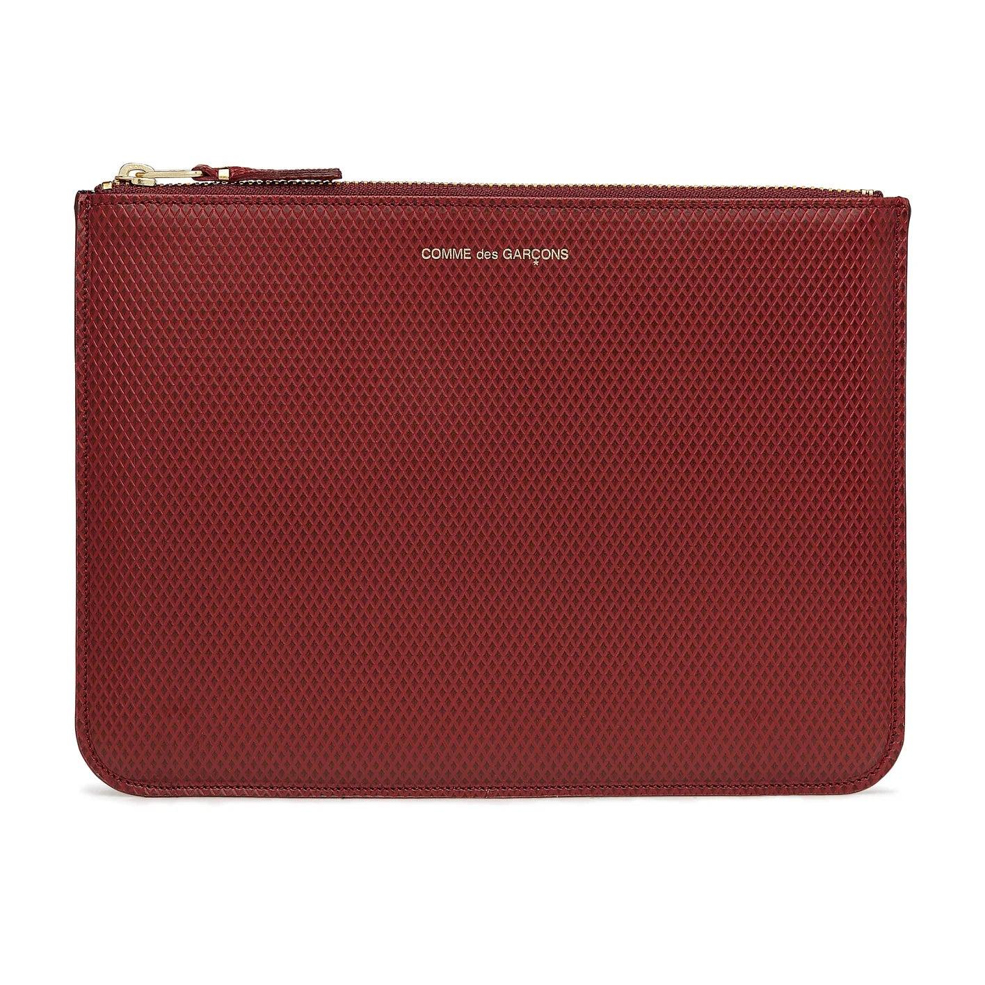 Cdg Wallet - Luxury Group Zip Pouch - (Burgundy SA5100LG) by COMME DES GARCONS