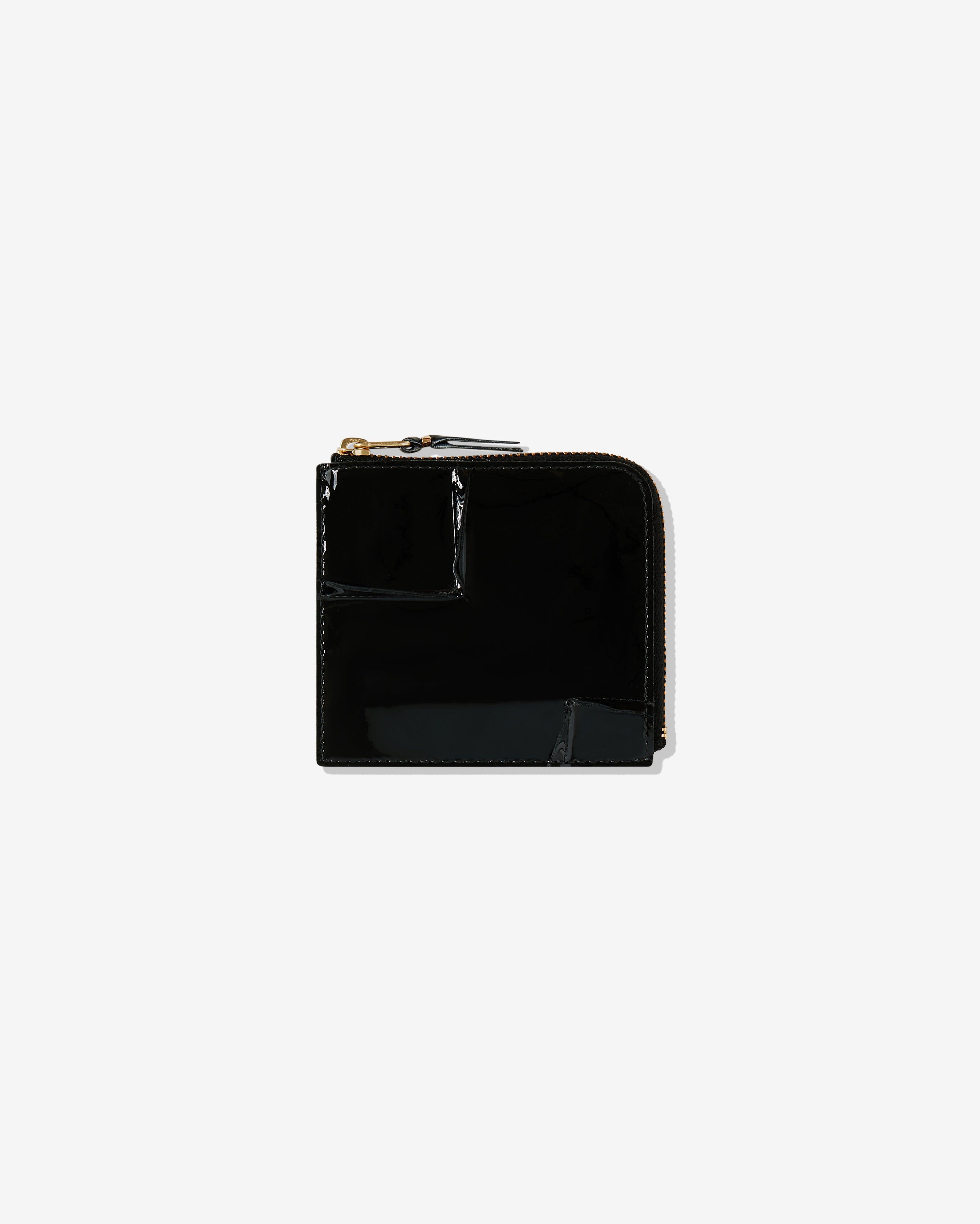 Cdg Wallet - Reversed Hem Zip Around Wallet - (Black) SA3100RH by COMME DES GARCONS