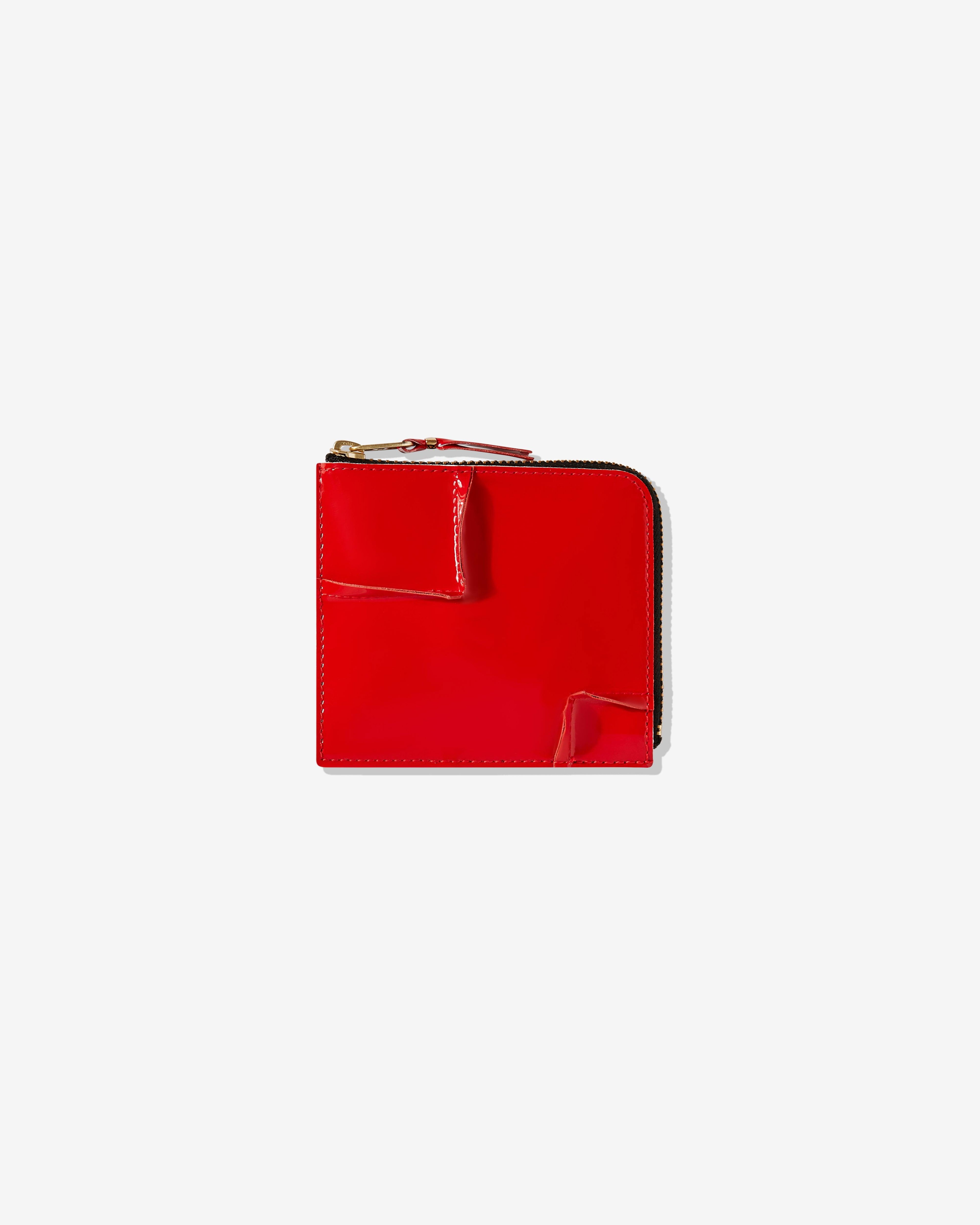 Cdg Wallet - Reversed Hem Zip Around Wallet - (Red) SA3100RH by COMME DES GARCONS