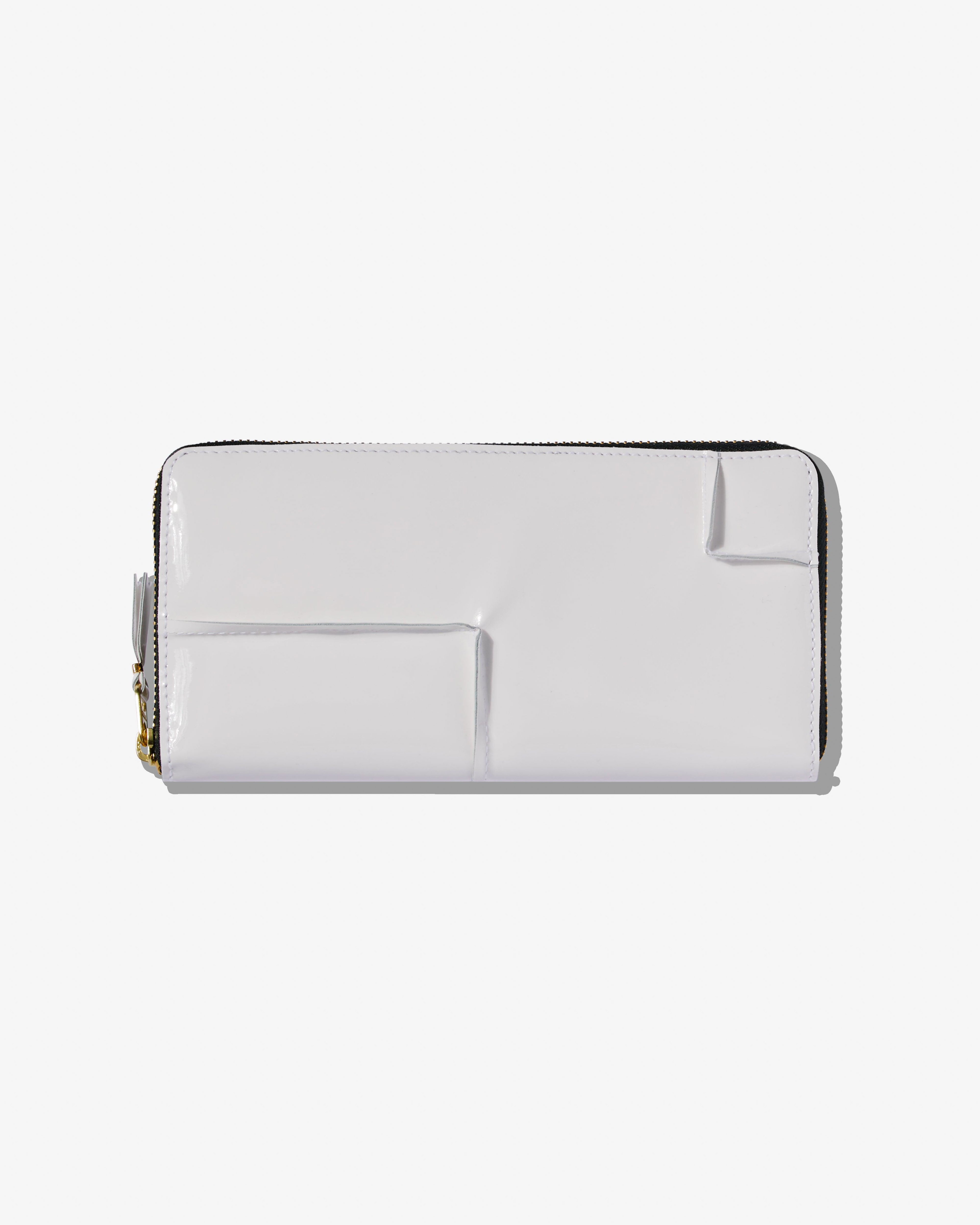 Cdg Wallet - Reversed Hem Zip Around Wallet - (White) SA0110RH by COMME DES GARCONS
