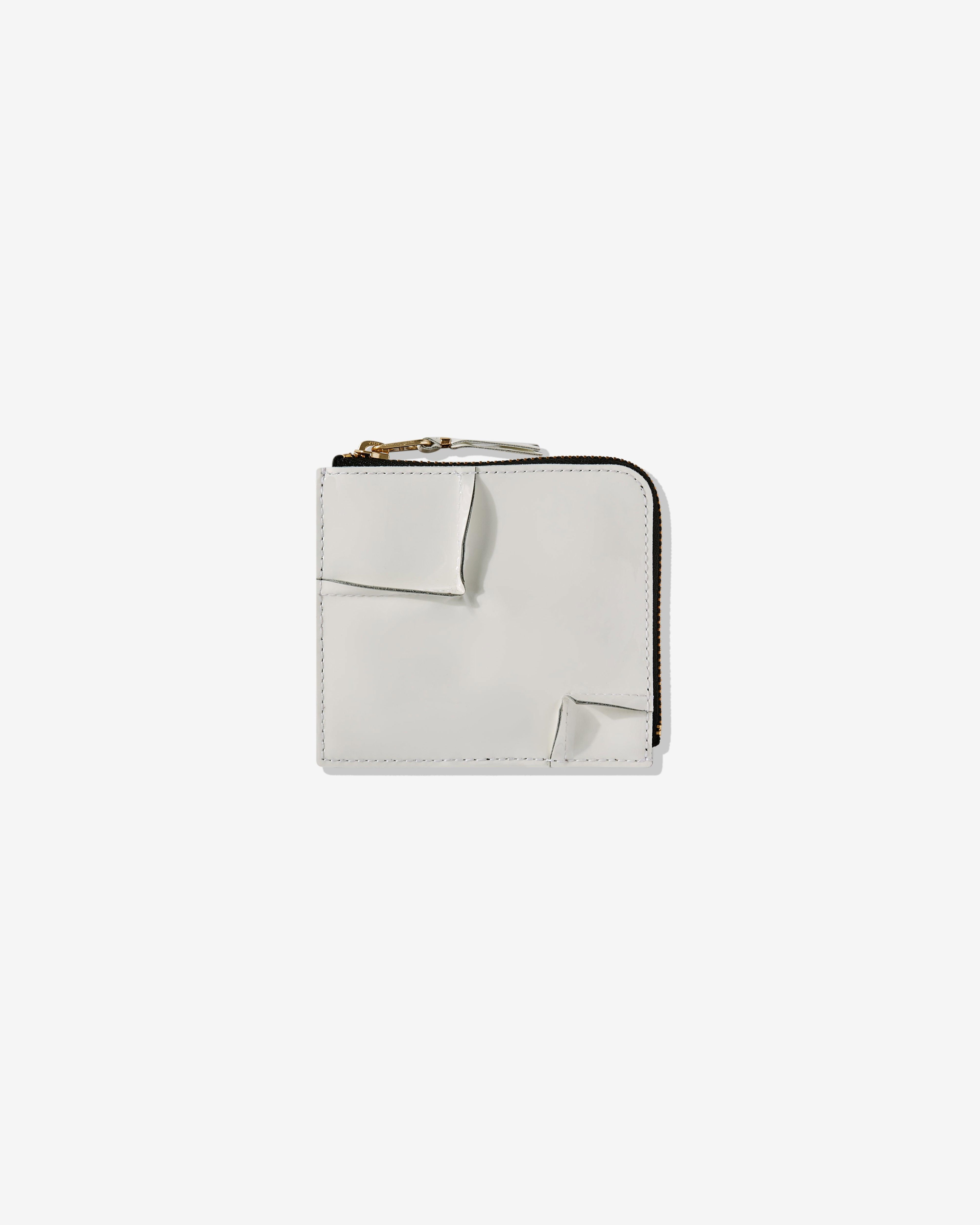 Cdg Wallet - Reversed Hem Zip Around Wallet - (White) SA3100RH by COMME DES GARCONS