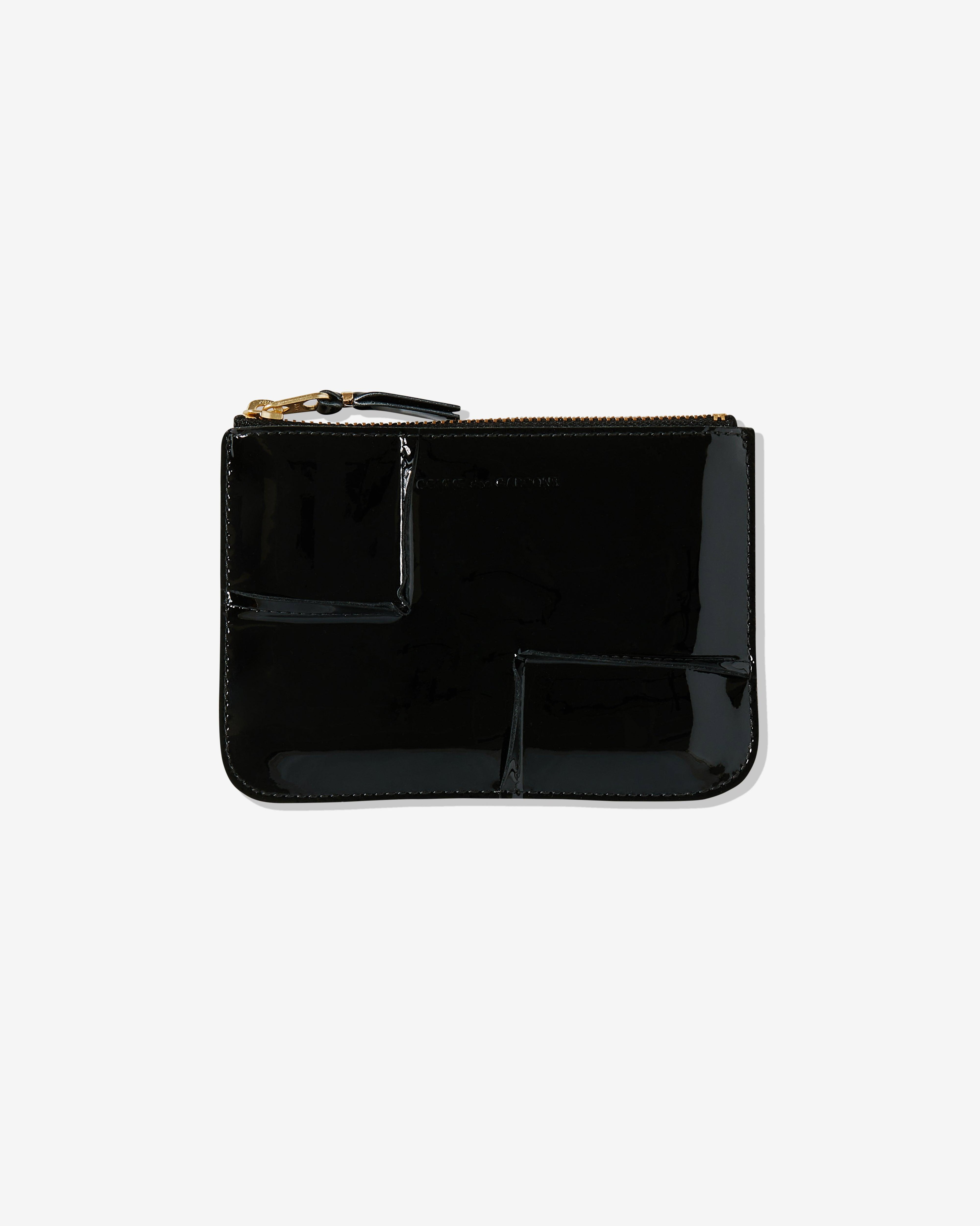 Cdg Wallet - Reversed Hem Zip Pouch - (Black) SA8100RH by COMME DES GARCONS